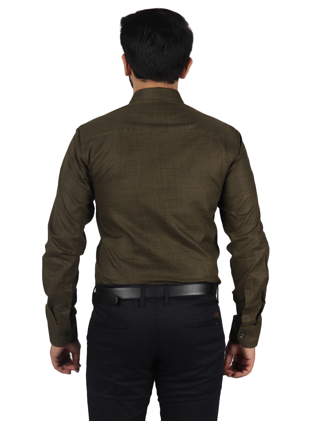 D'cot by Donear Men's Green Cotton Formal Shirts