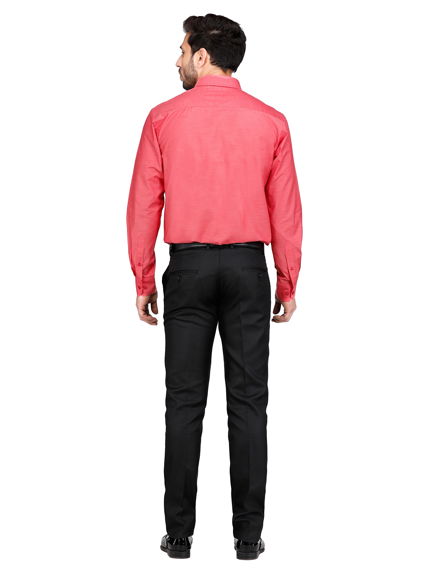 D'cot by Donear Men Pink Polycotton Slim Solid Formal Shirts