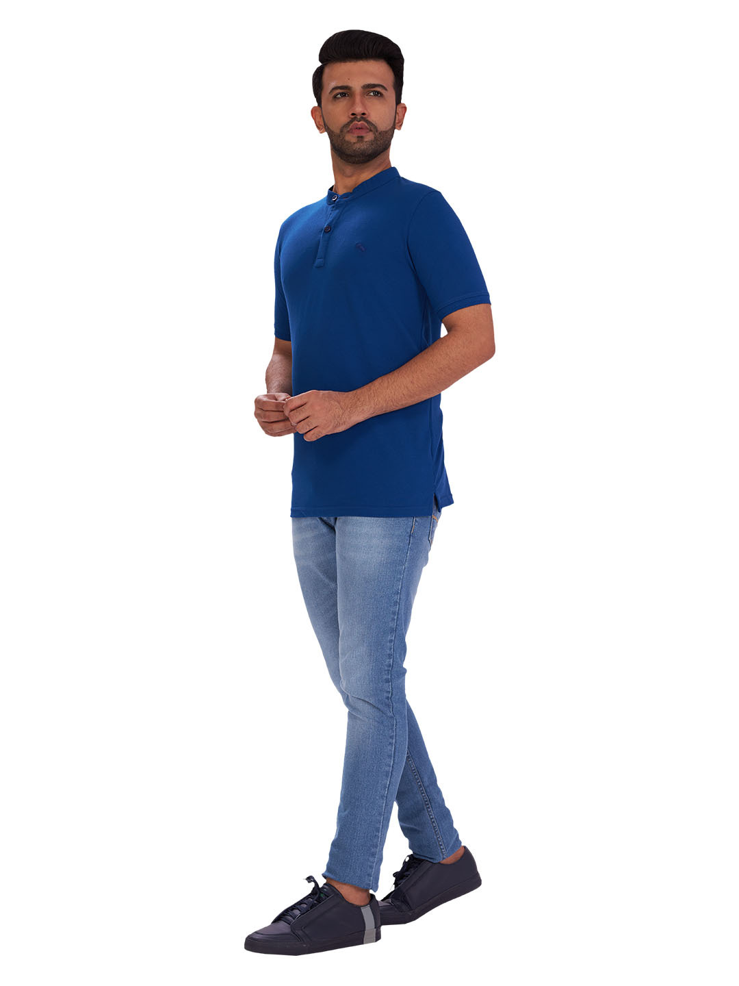 D'cot by Donear Men's Blue Cotton T-Shirts