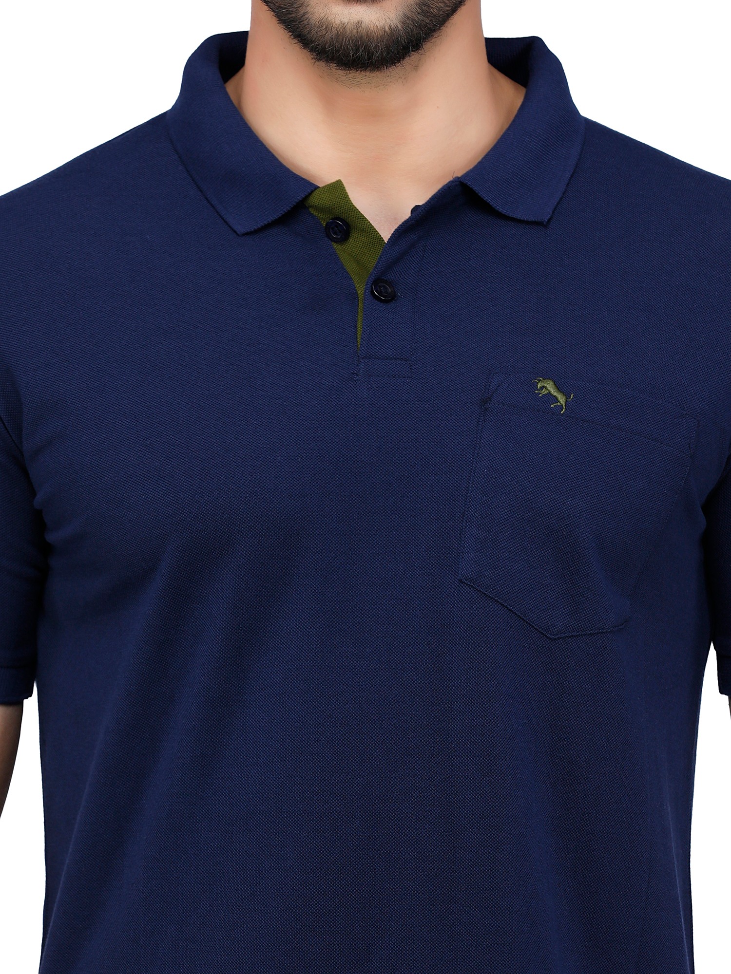 D'cot by Donear Men Blue Cotton Regular Solid T-Shirts