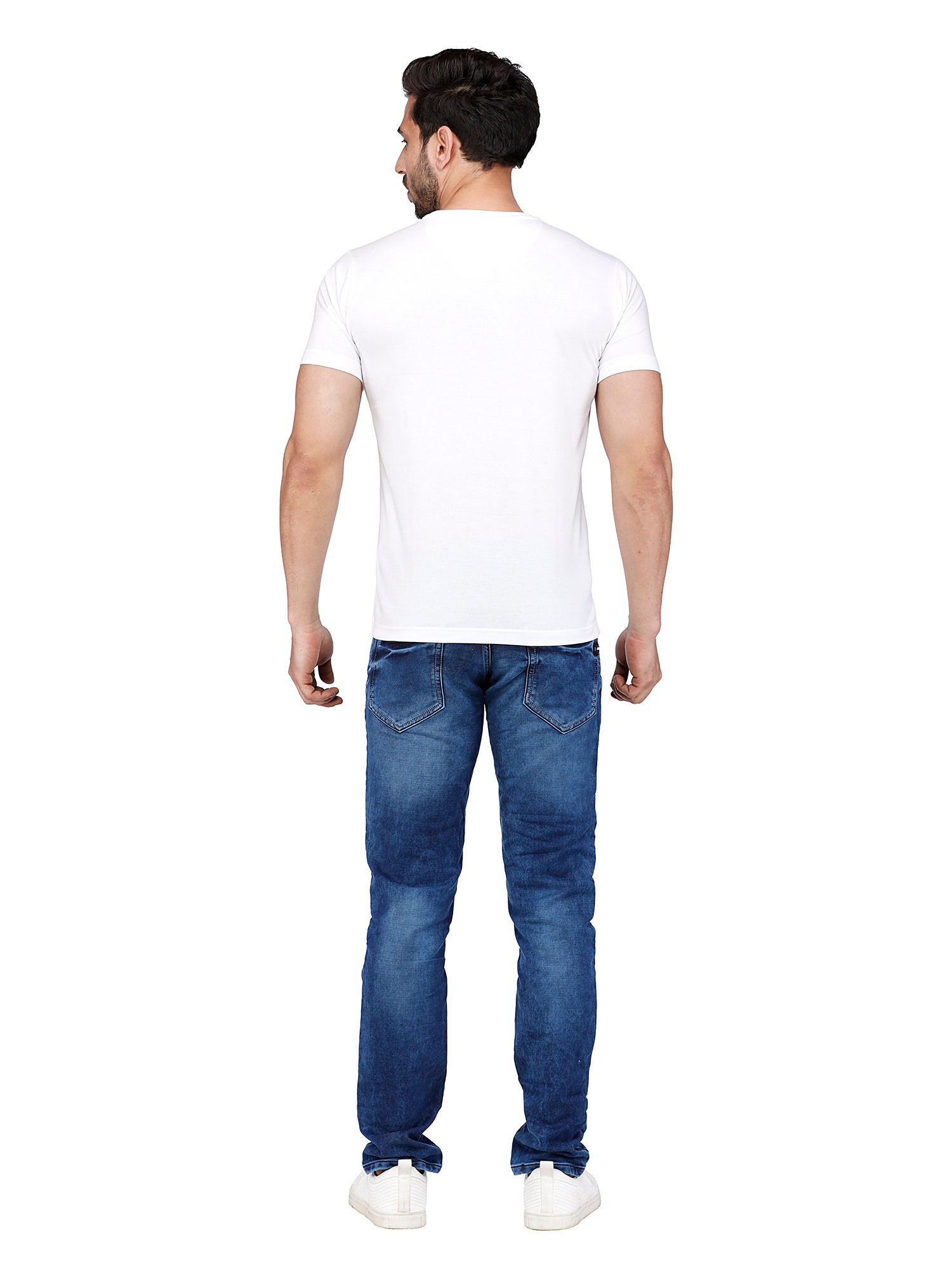 D'cot by Donear Men White Polycotton Regular Graphics T-Shirts