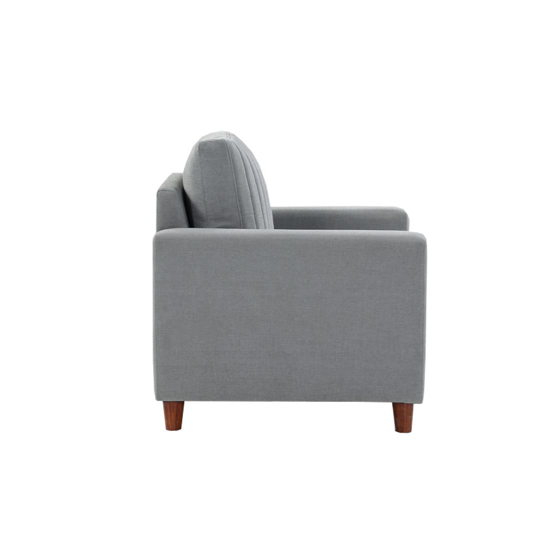 neudot Roman Sofa for Living Room |1 Person Sofa|Premium Fabric with Cushioned Armrest | Solid Wood Frame|1 Seater in Grey Color