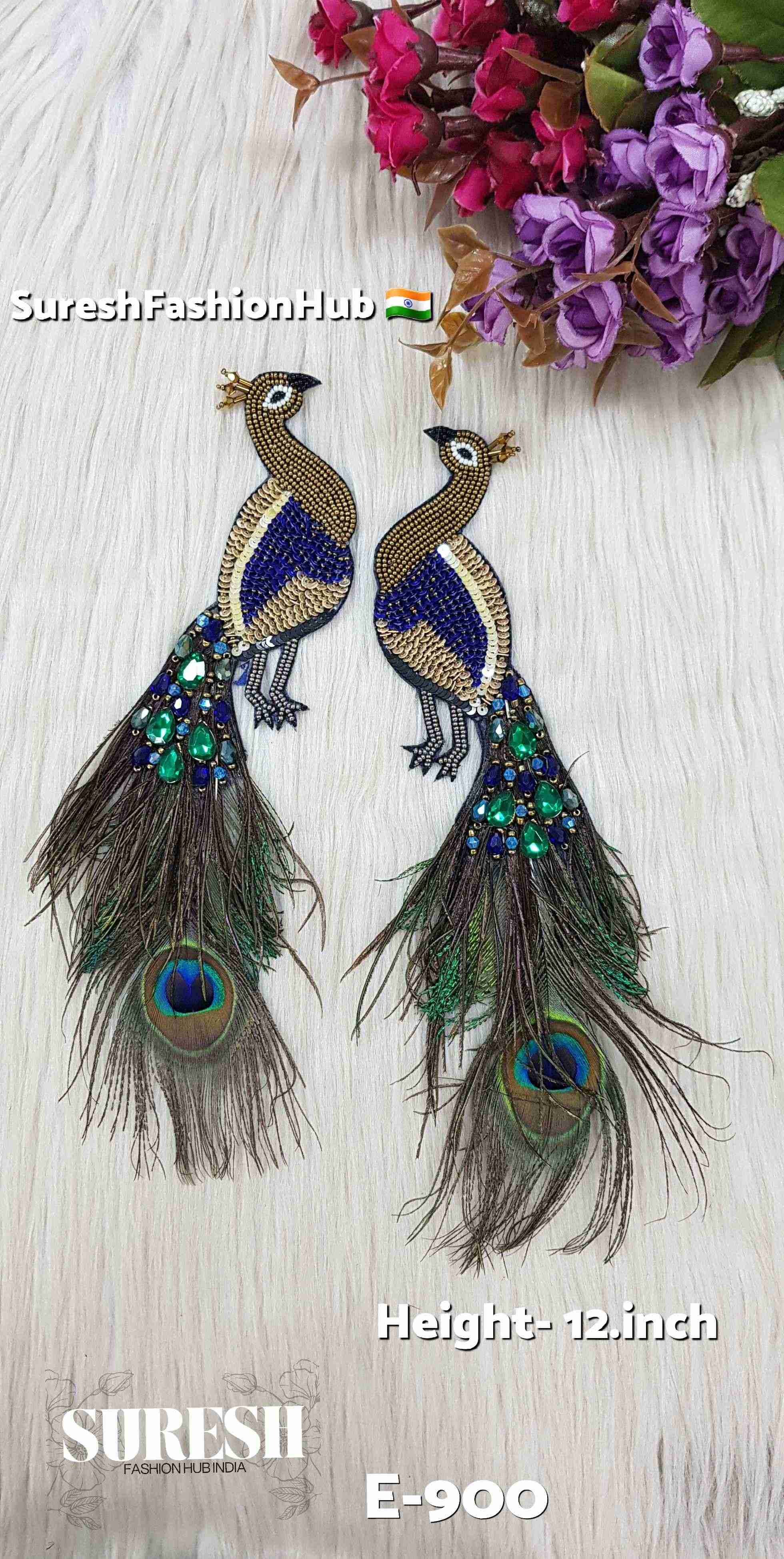 Matt Gold Peacock Patch – Left Facing | E-900