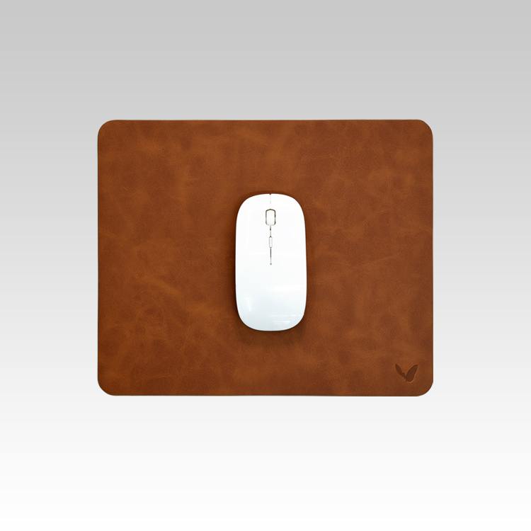 Rectangular Mouse Pad in Faux Leather | Creasing Free | High Precision | Reversible | Flexible | 11×9 Inches | Uniflex | Tan