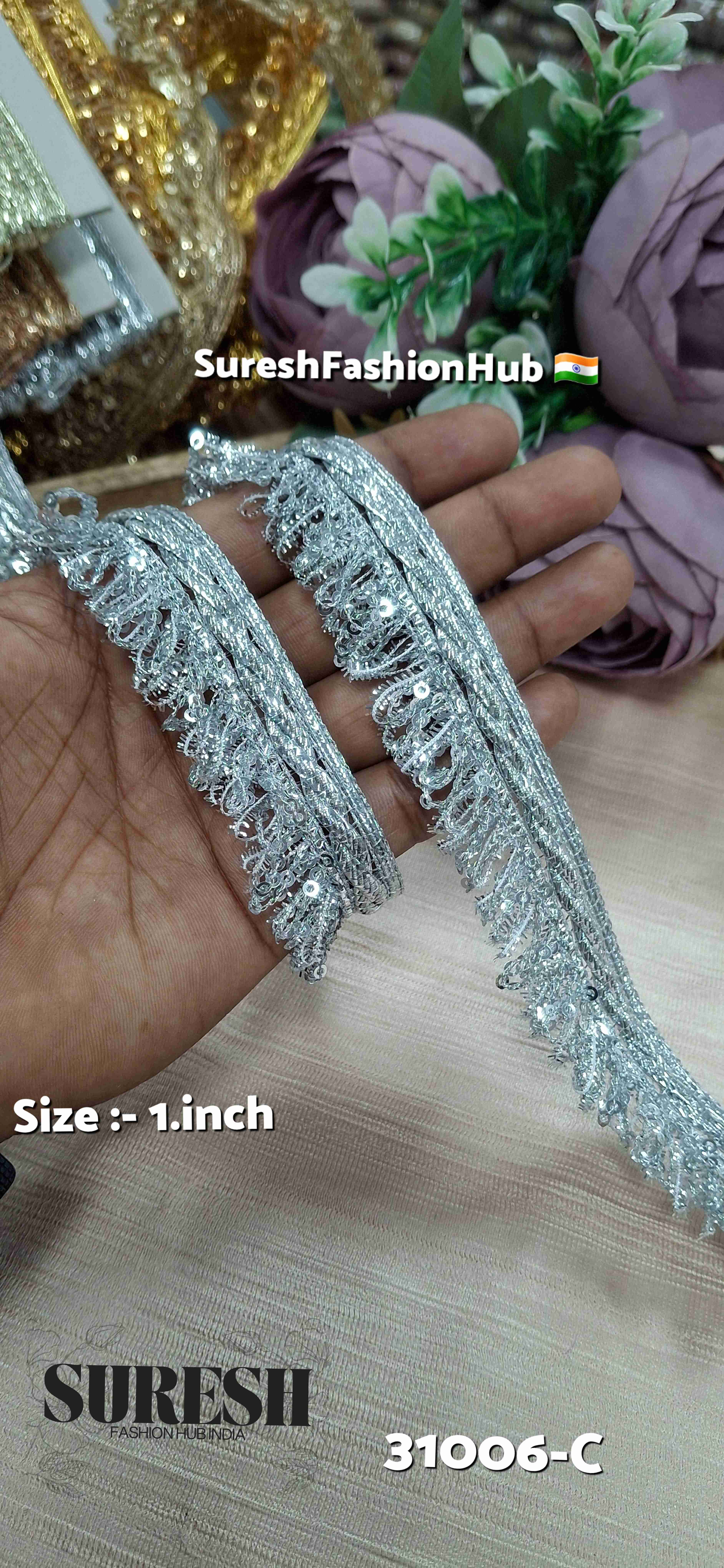 Silver Fringe Jhalar Lace