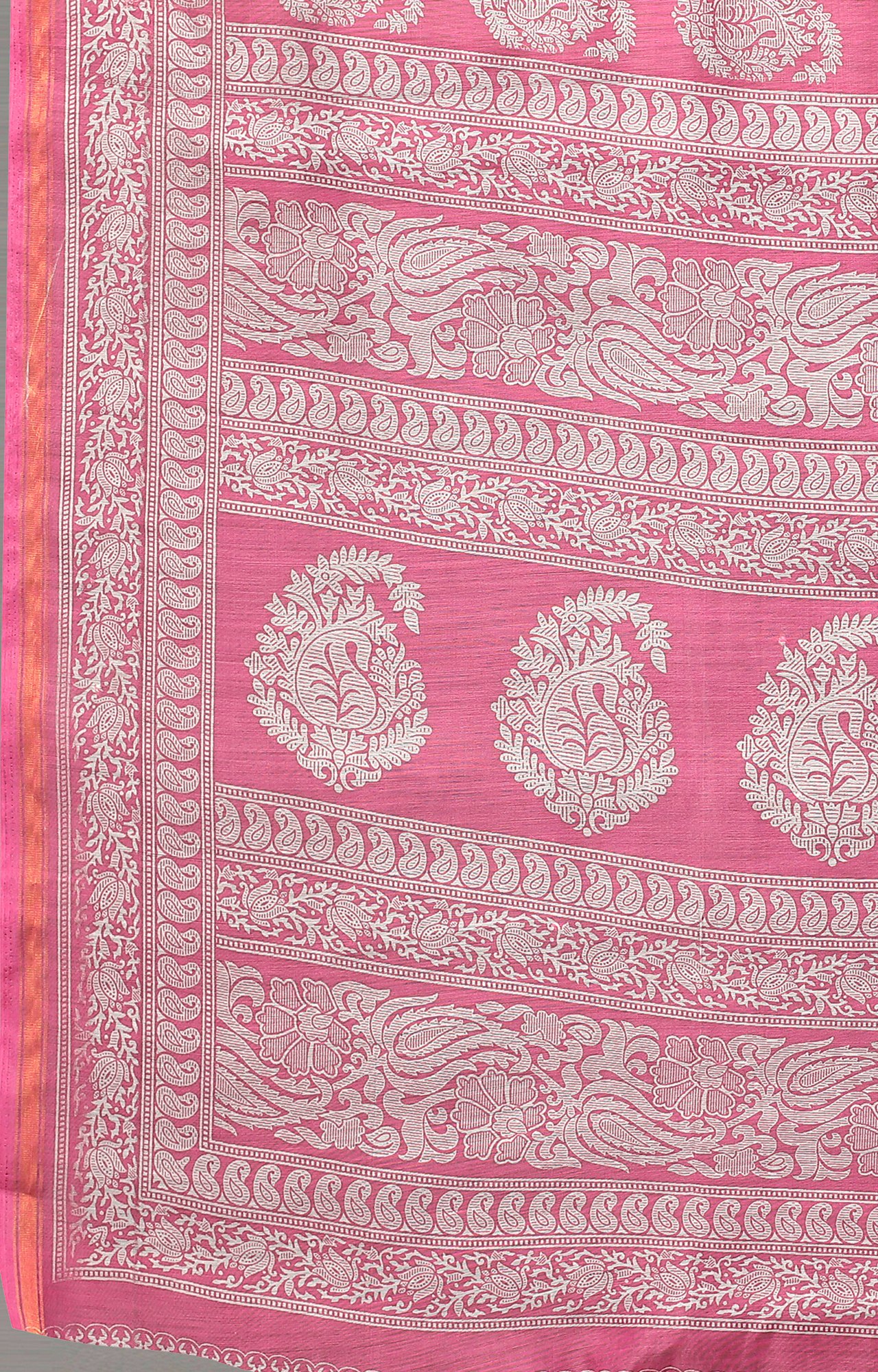Women Pink Batick Block Print Casual Wear Saree-HAL21CTN00036PNK