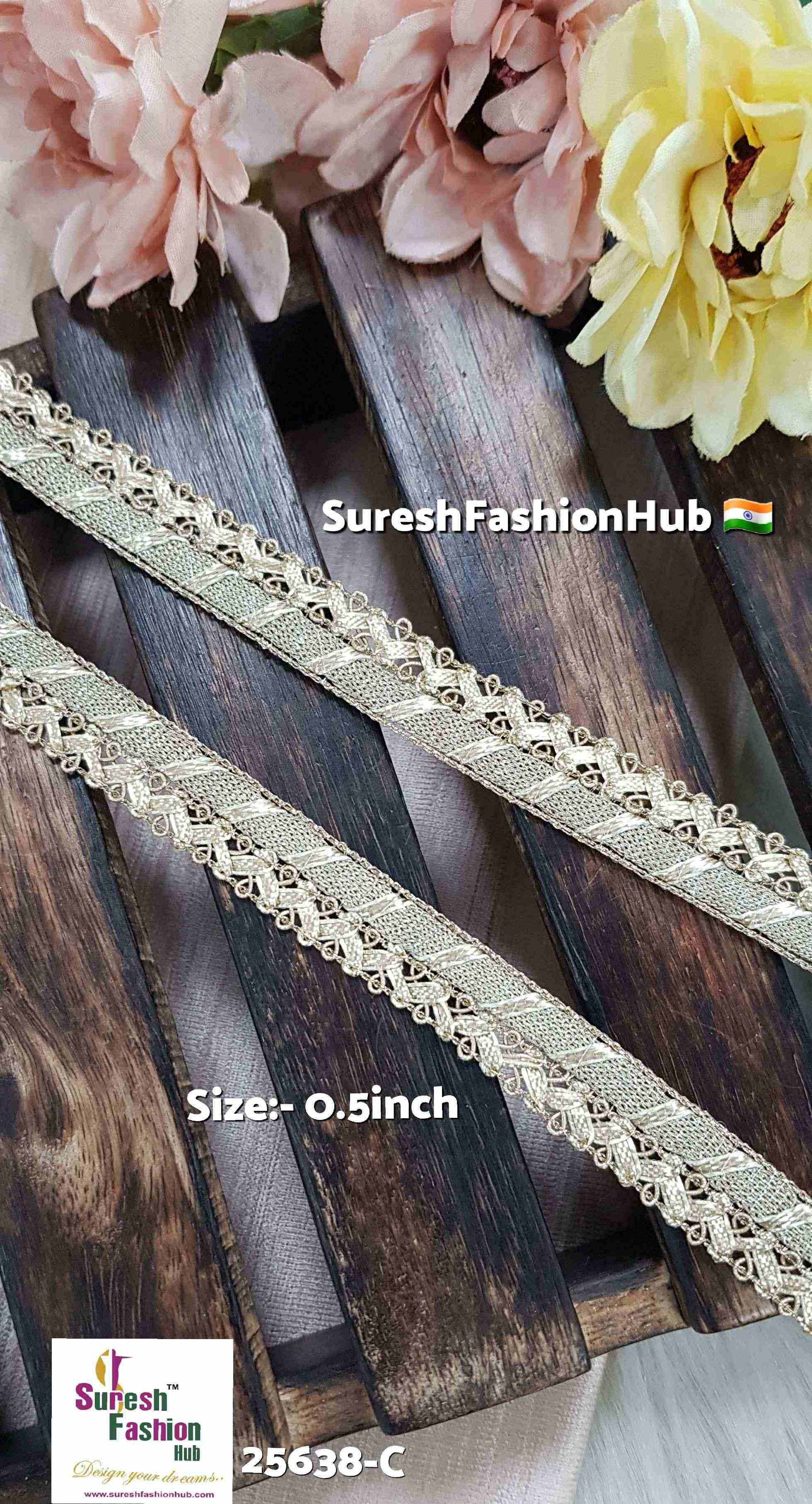 Pearl Gota One-Side Jhalar Lace