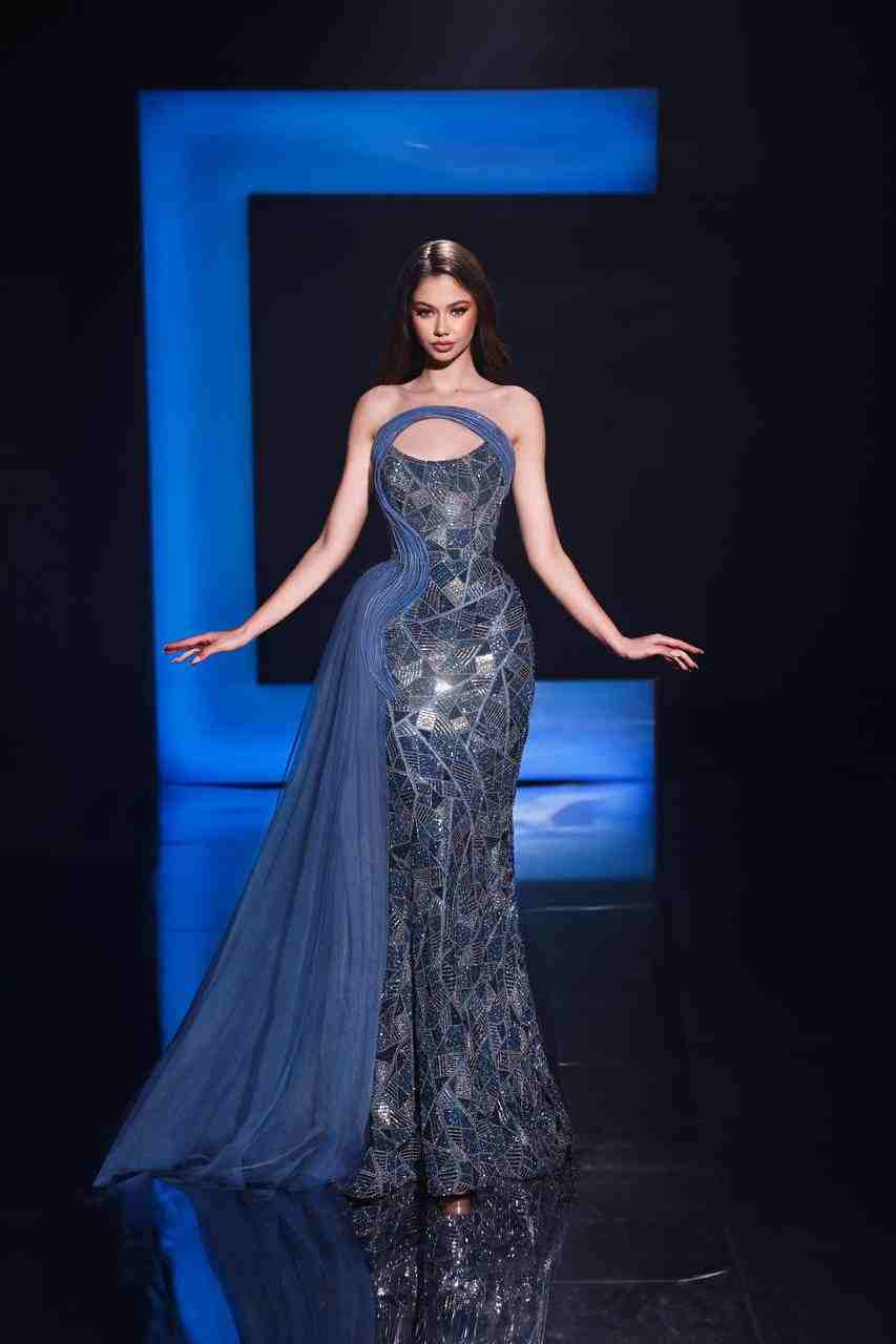 Blue Sculpted Gown