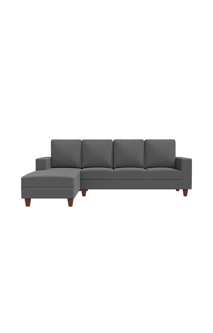 neudot Roman RHS Sectional Sofa for Living Room |6 Person Sofa|Premium Fabric with Cushioned Armrest | Solid Wood Frame|6 Seater in Graphite Grey Color