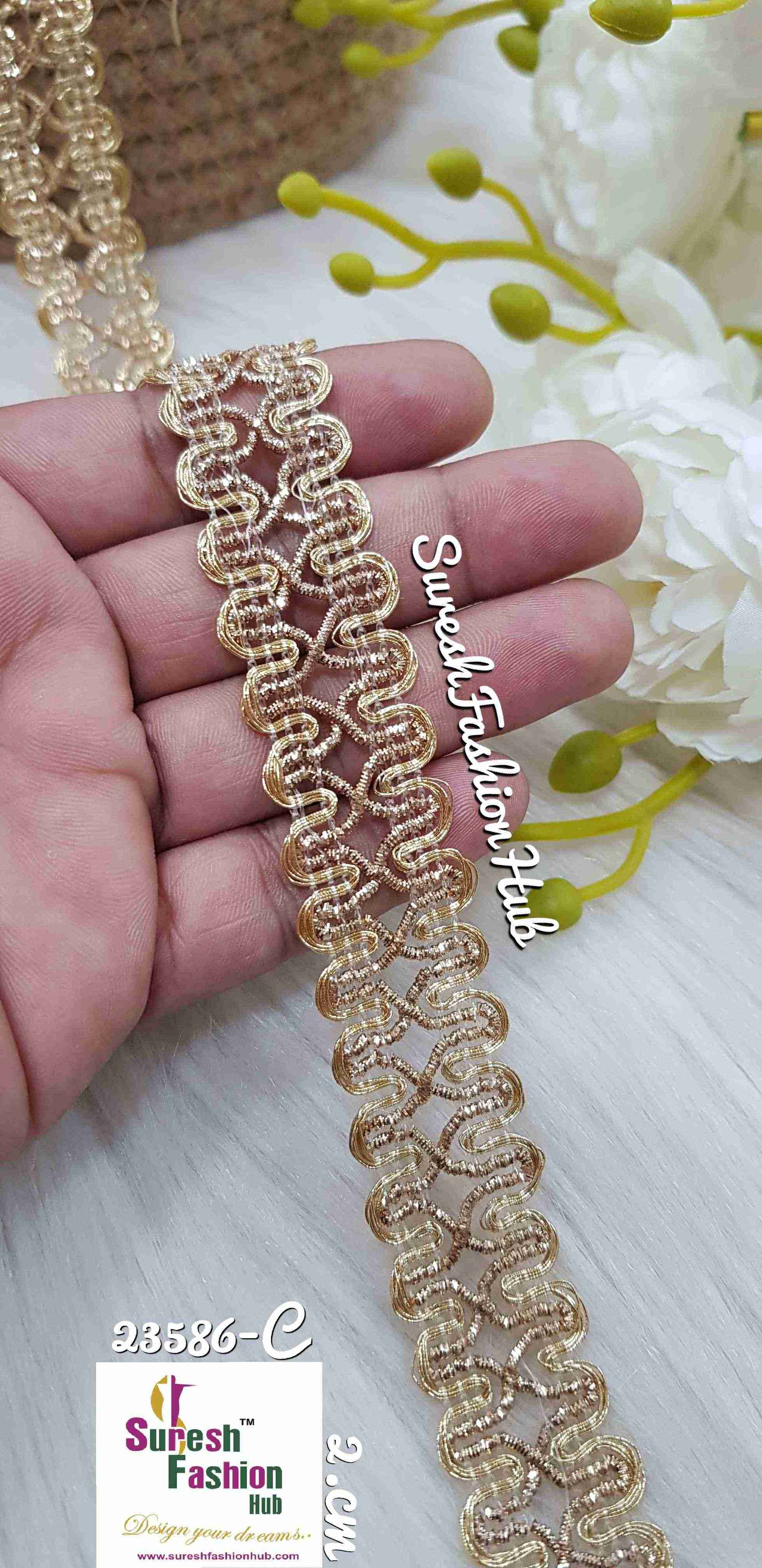 Glimmering  Gold Zari Borders