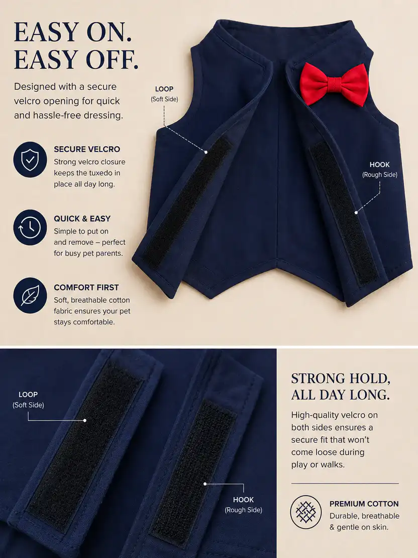 Pawsh Pet Navy Blue Pet Tuxedo
