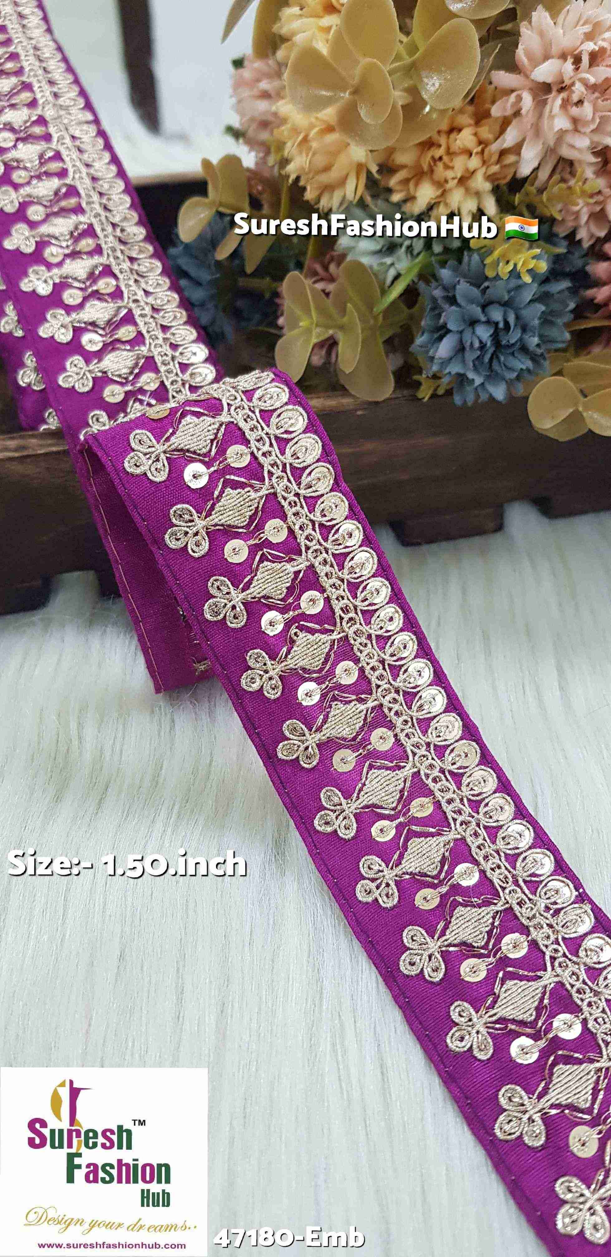 Magenta Royal Elegance Embroidered Lace