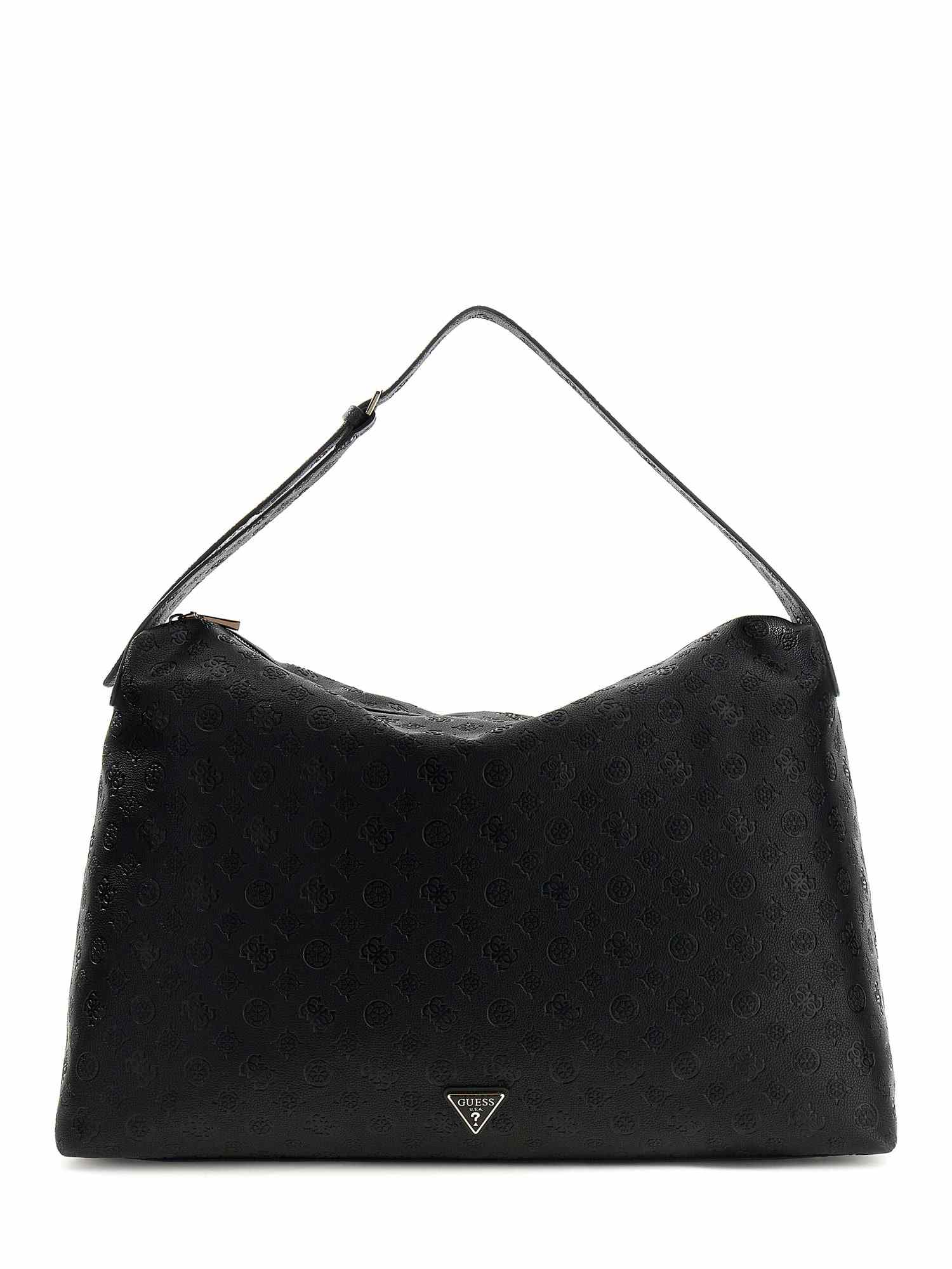 Guess Black Pu Logo Women Shoulder Bag