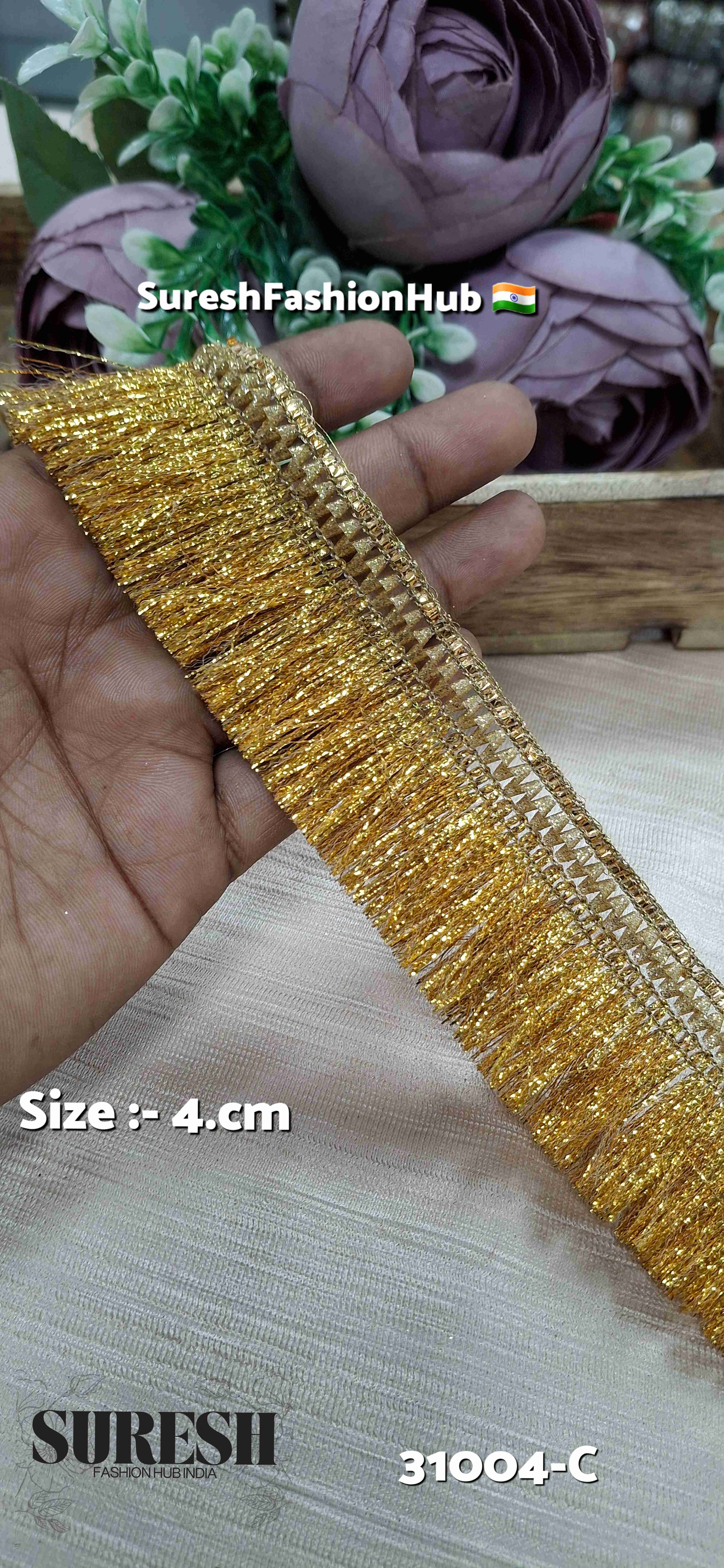 Antique Gold Badla Fringe Lace