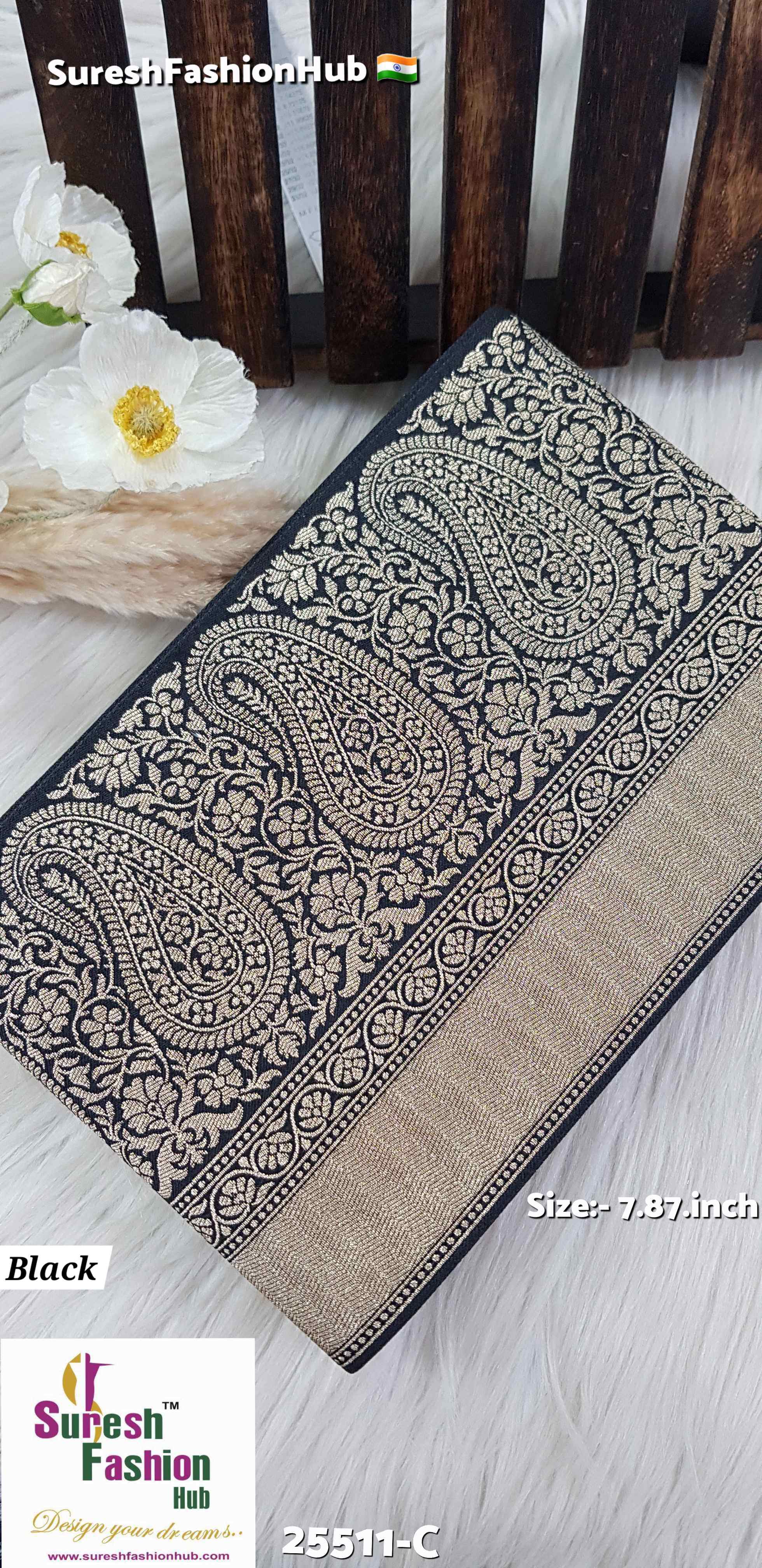 Black Splendor Banarasi Keri Lace