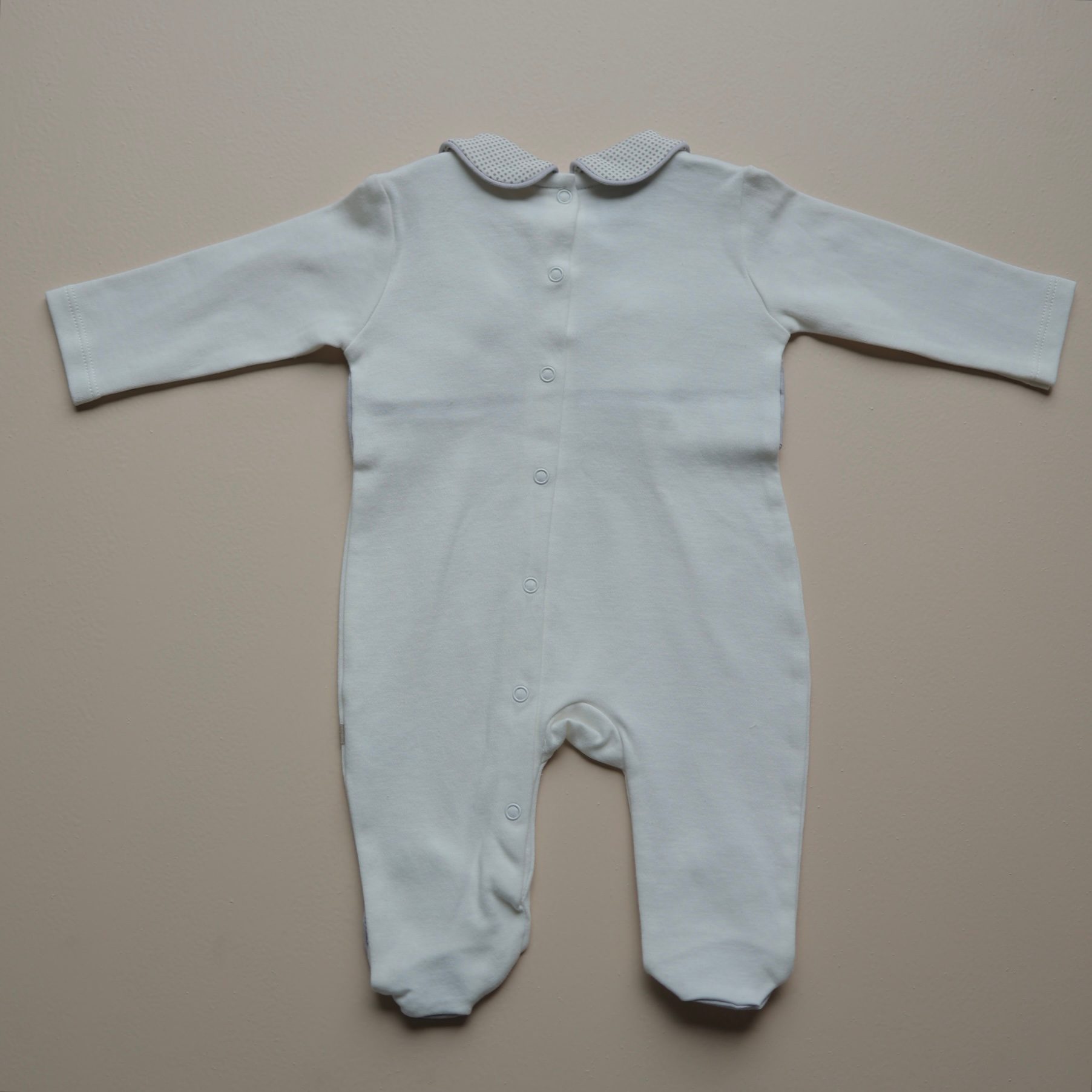 Grey Dots & Collar Romper