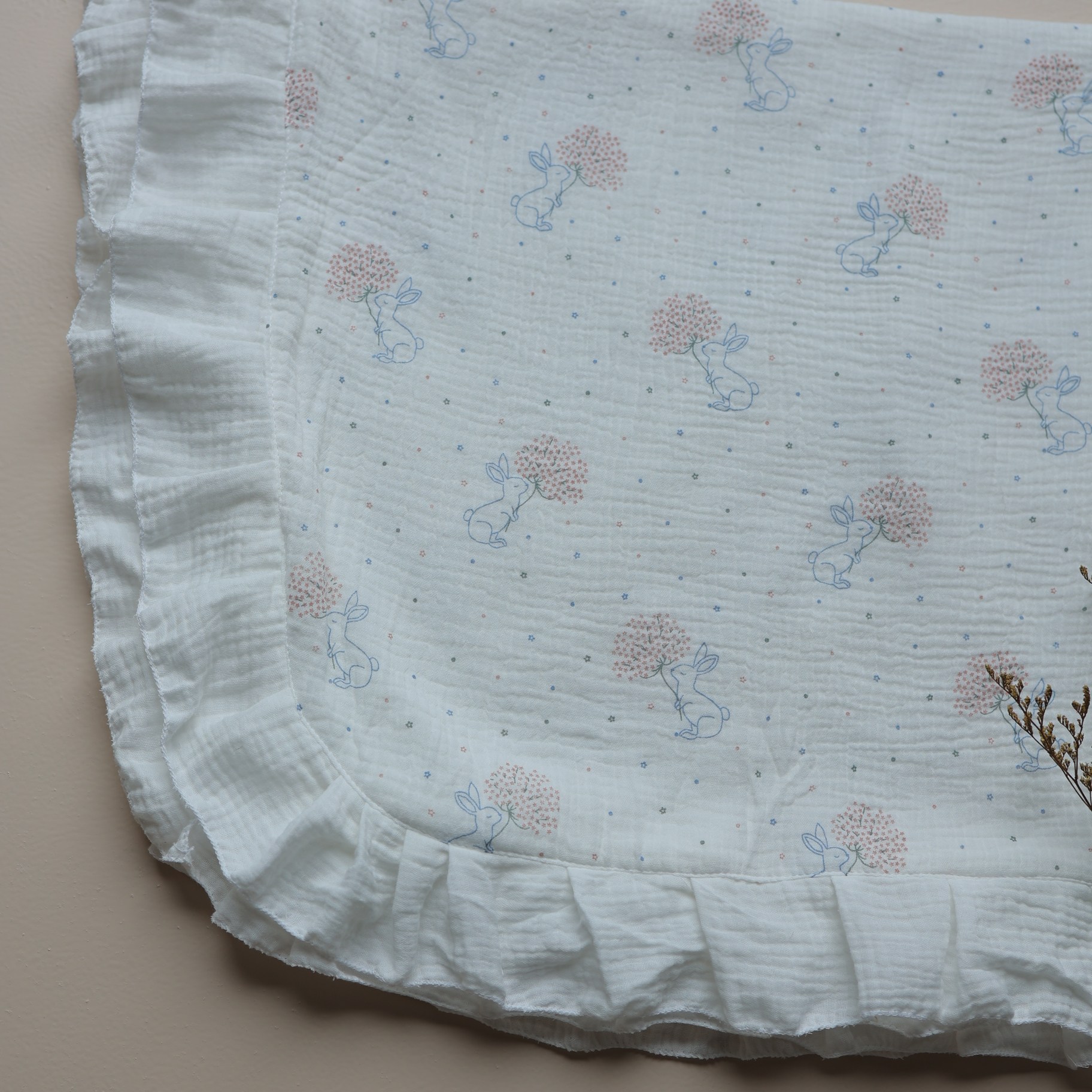 Bunny Whisper Reversible Muslin Blanket & Pillow Set