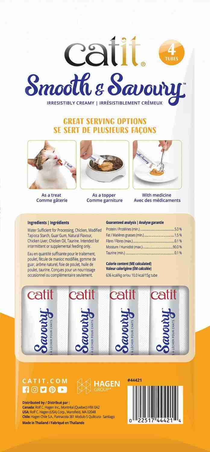 Catit Smooth & Savoury lickable Treats for Cat and kittens, Chicken with Liver, Pack of 2