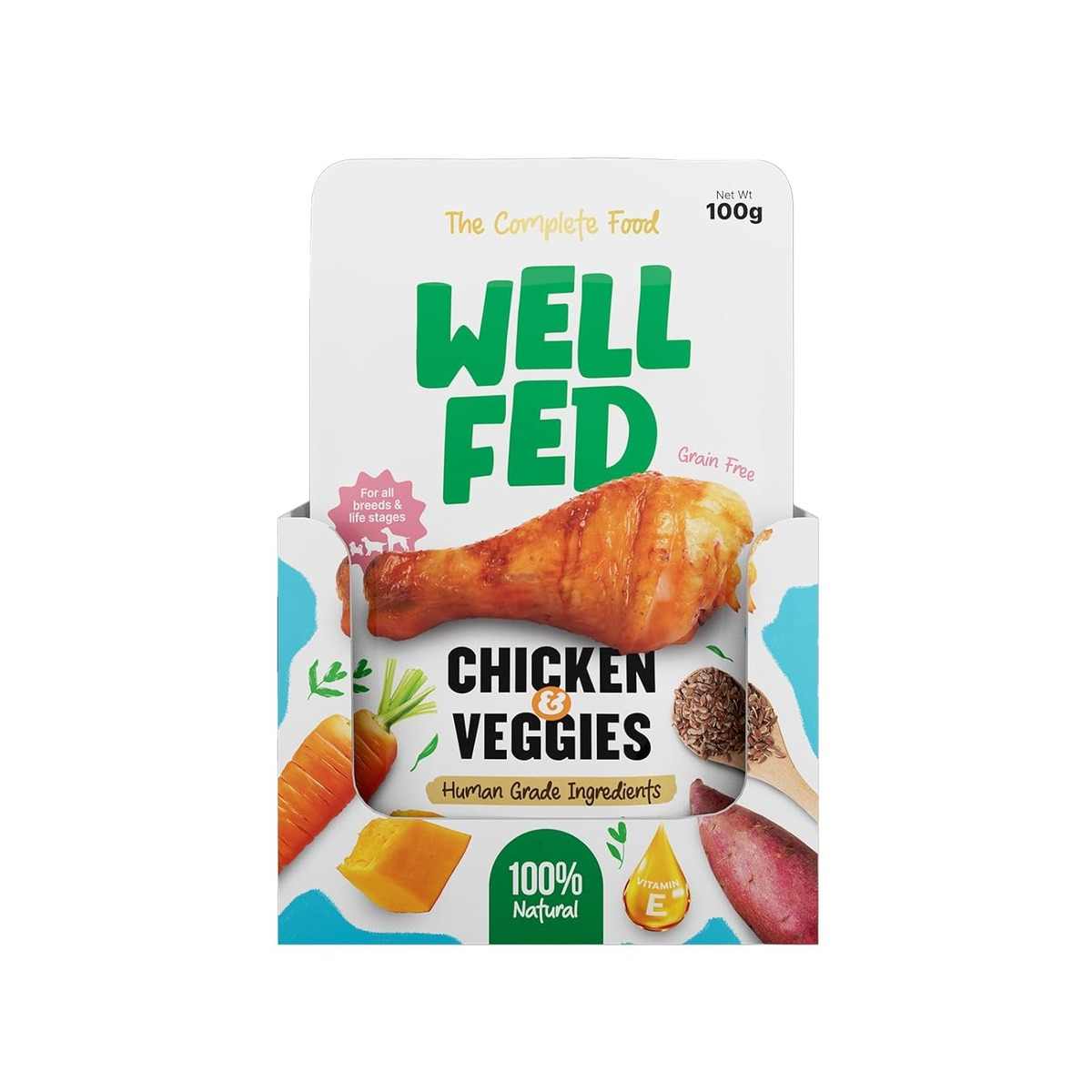 Well Fed Chicken & Veggies Wet Dog Food - 100 g
