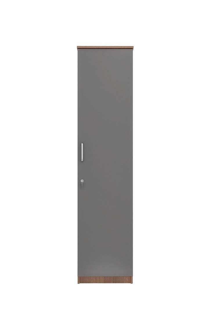 neudot Adona Engineered Wood Single Door Wardrobe - Grey