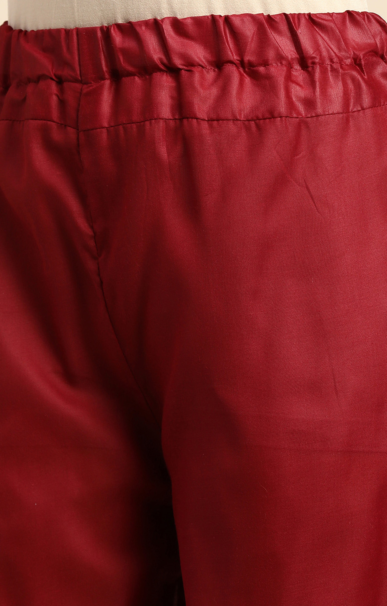 Shaily Women Maroon Color Cotton Embroidered With Tessels Unstitched Dress Material-VF_JALGALU_MRON_DM