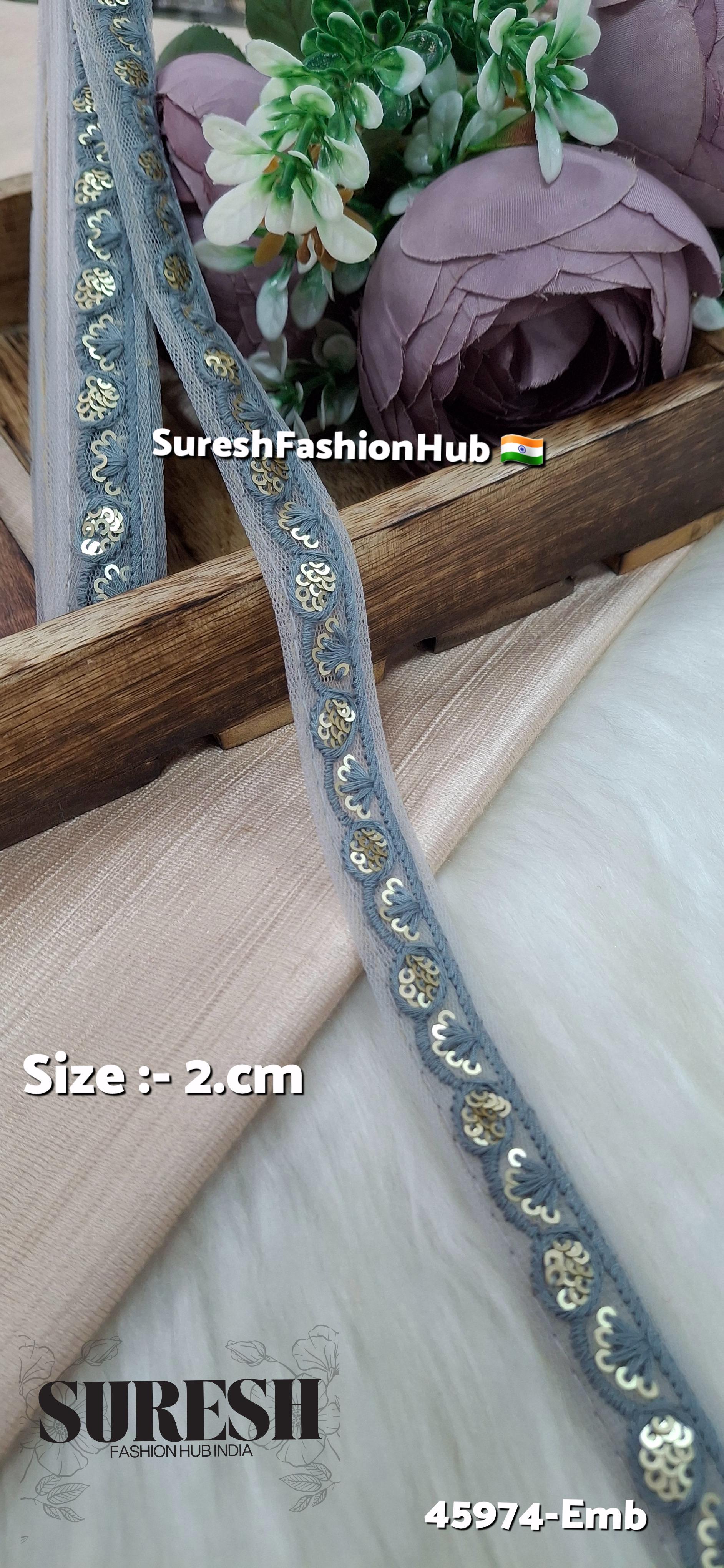 Grey Tone-on-Tone Embroidery Lace
