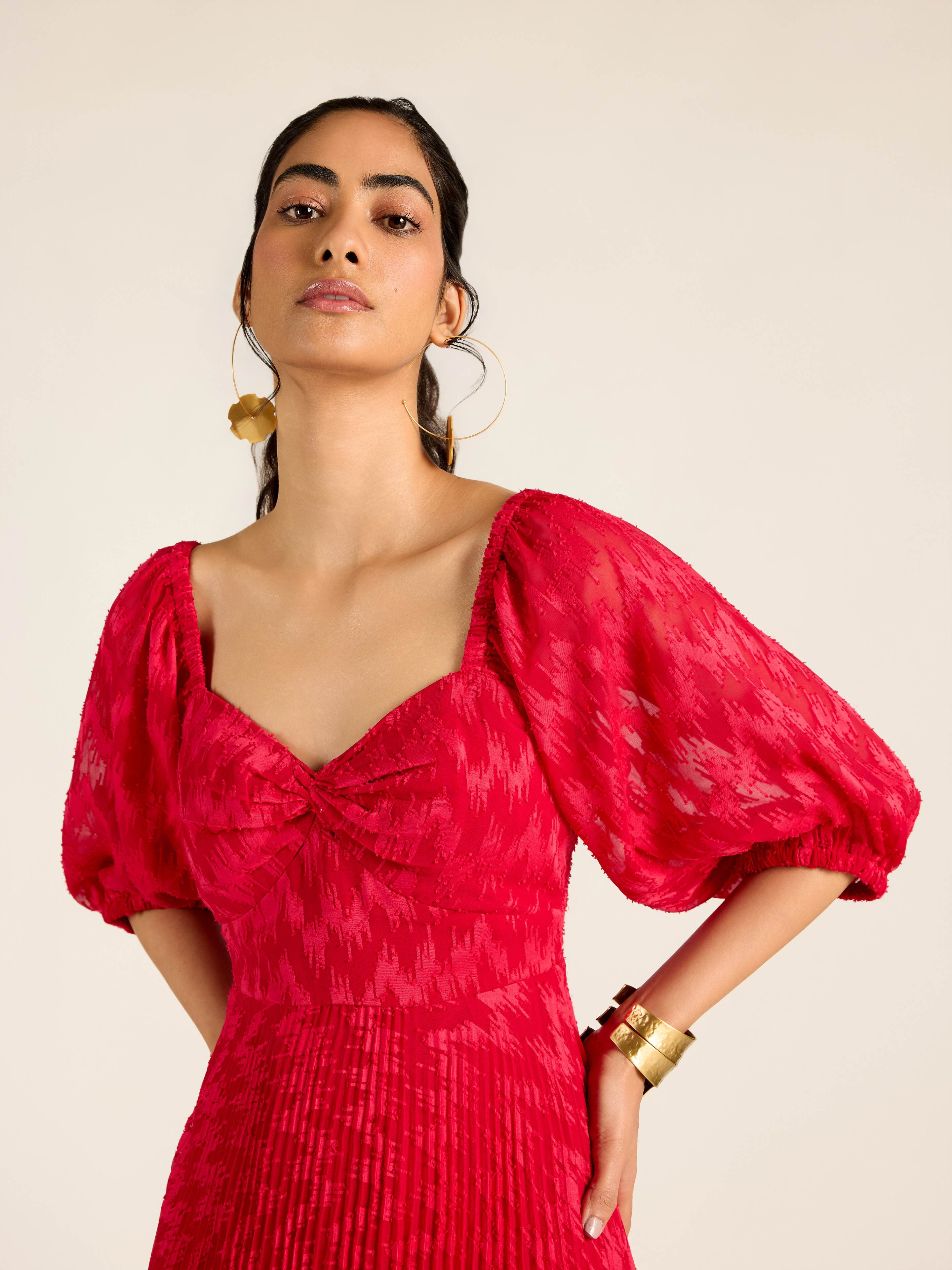 Red Melanie Long Dress