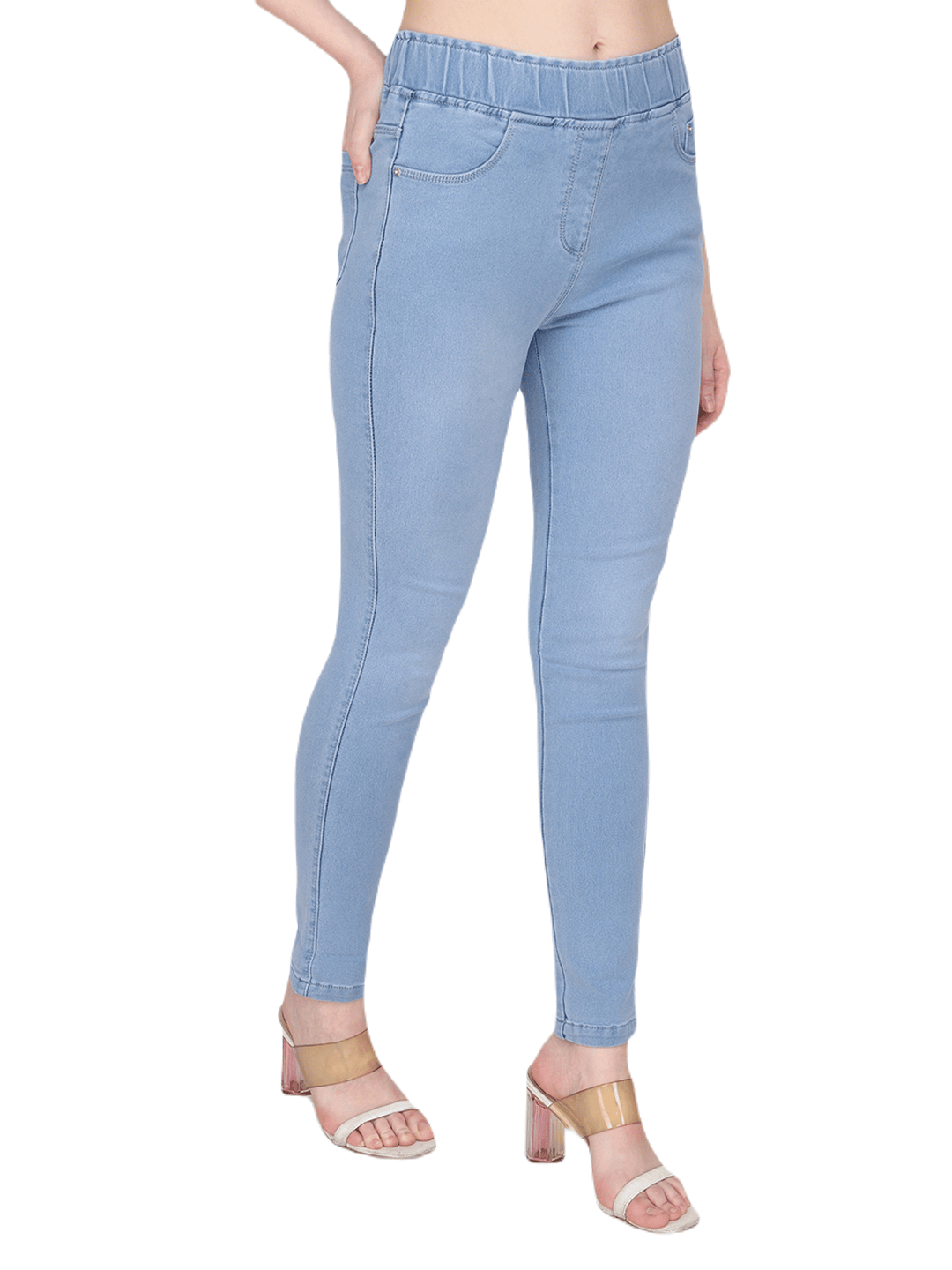 Albion By CnM Women Stretchable Light Blue Denim Jegging