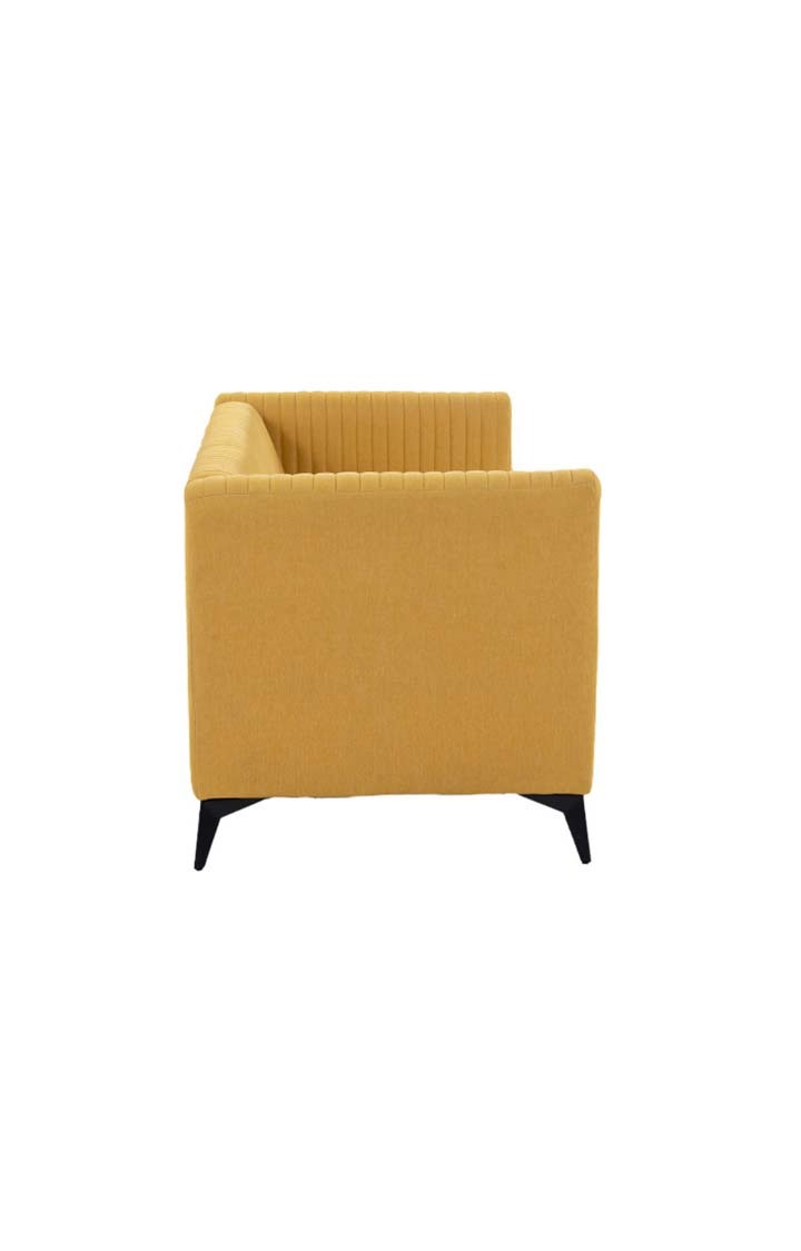 neudot Diva Sofa for Living Room |3 Persons Sofa|Premium Fabric with Cushioned Armrest | Solid Wood Frame|3 Seater in Husky Yellow Color