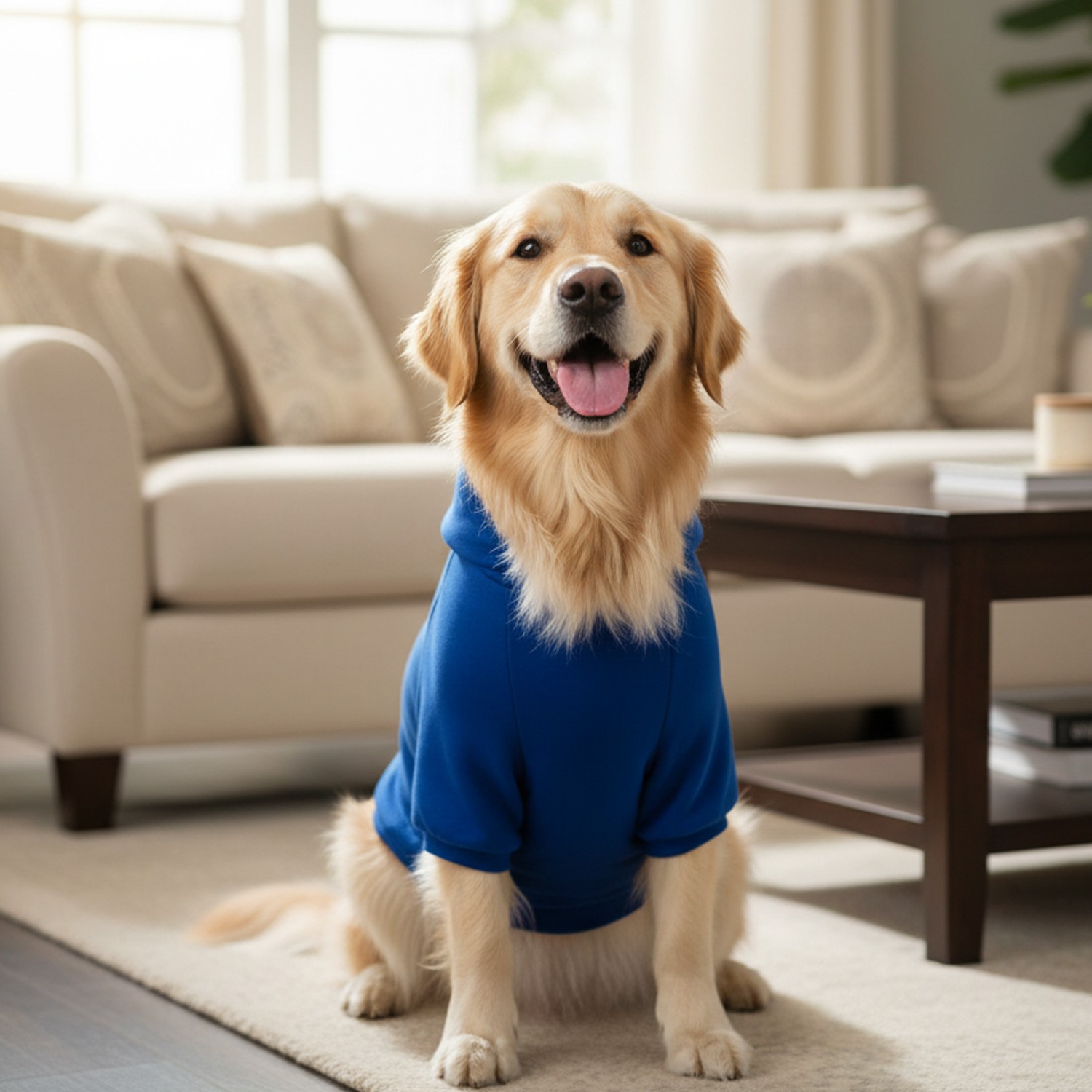 Ezra Quote Hoodie Cotton Comfort for Dogs, Blue