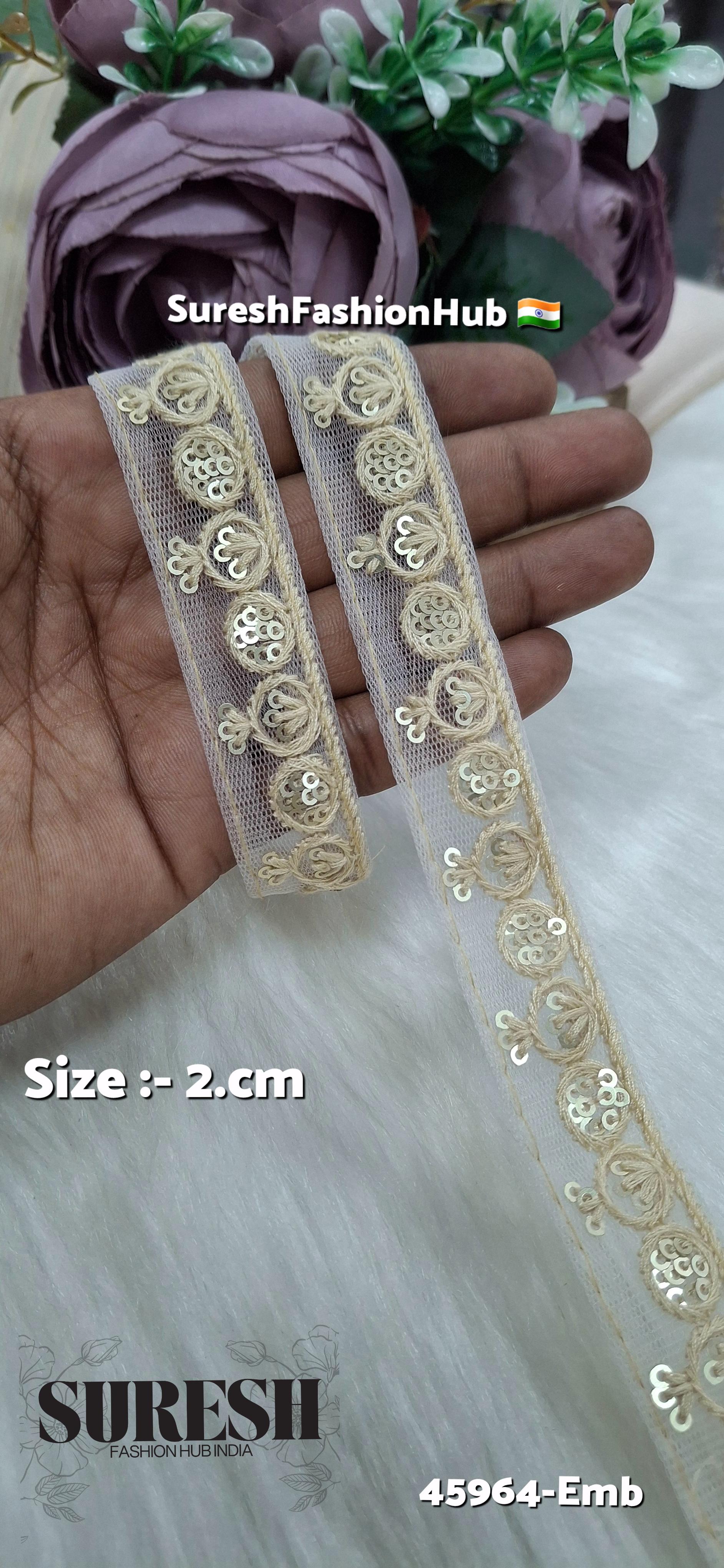 Tone-on-Tone Net Embroidery Lace