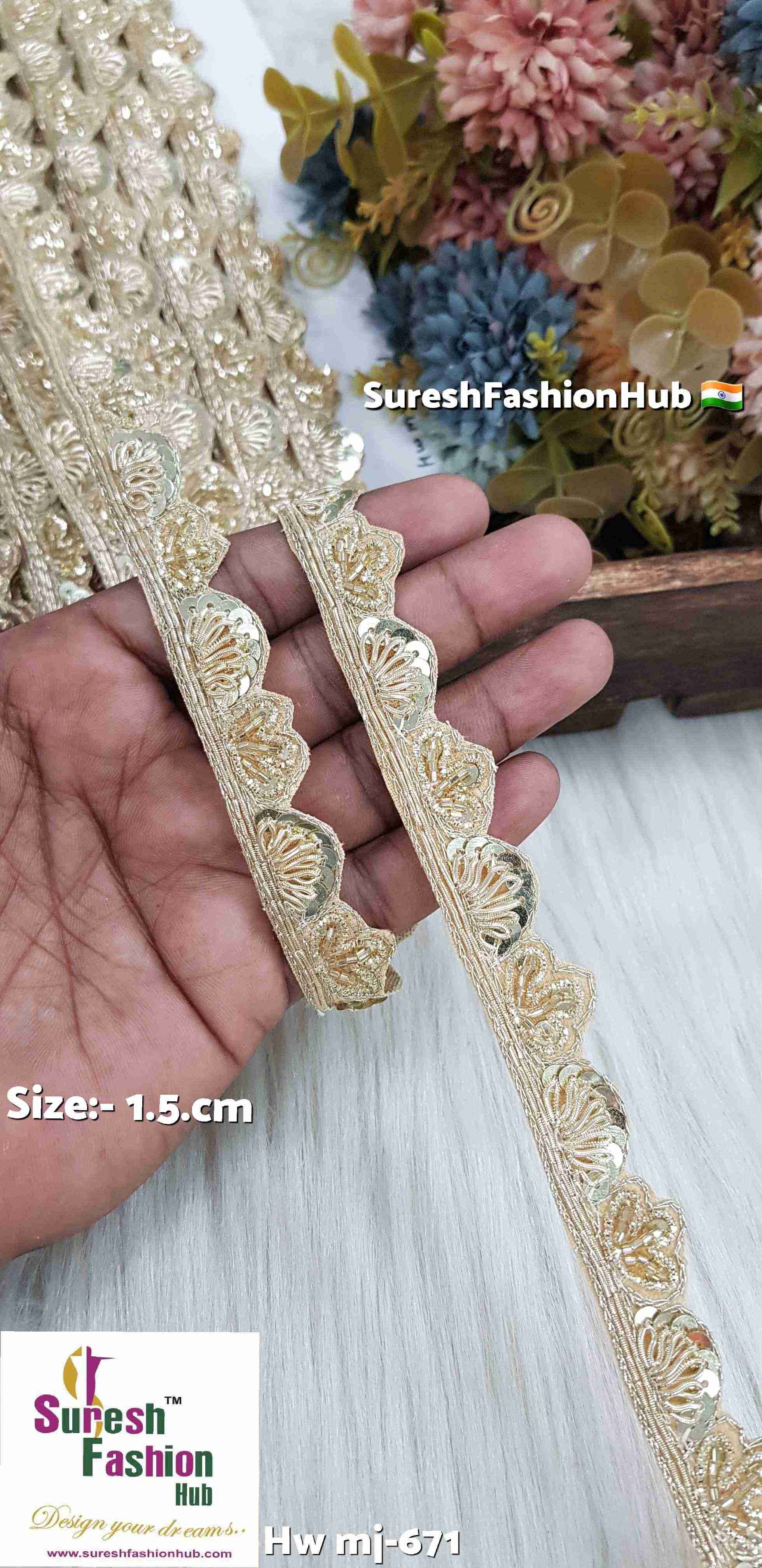 Light Gold Cutwork Handmade Border Lace