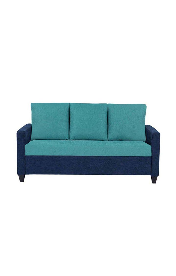neudot Saya Dual Color Sofa for Living Room |3 Persons Sofa|Premium Fabric with Cushioned Armrest | Solid Wood Frame|3 Seater in Saya Duo Teal Color
