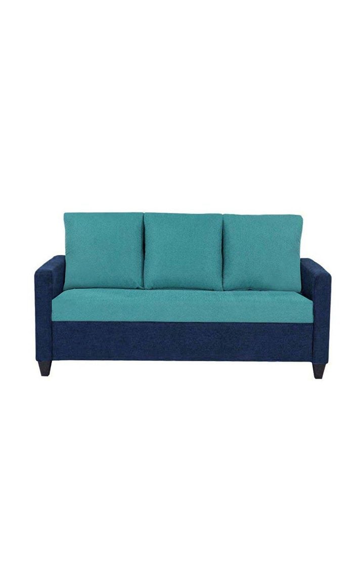 neudot Saya Dual Color Sofa for Living Room |3 Persons Sofa|Premium Fabric with Cushioned Armrest | Solid Wood Frame|3 Seater in Saya Duo Teal Color