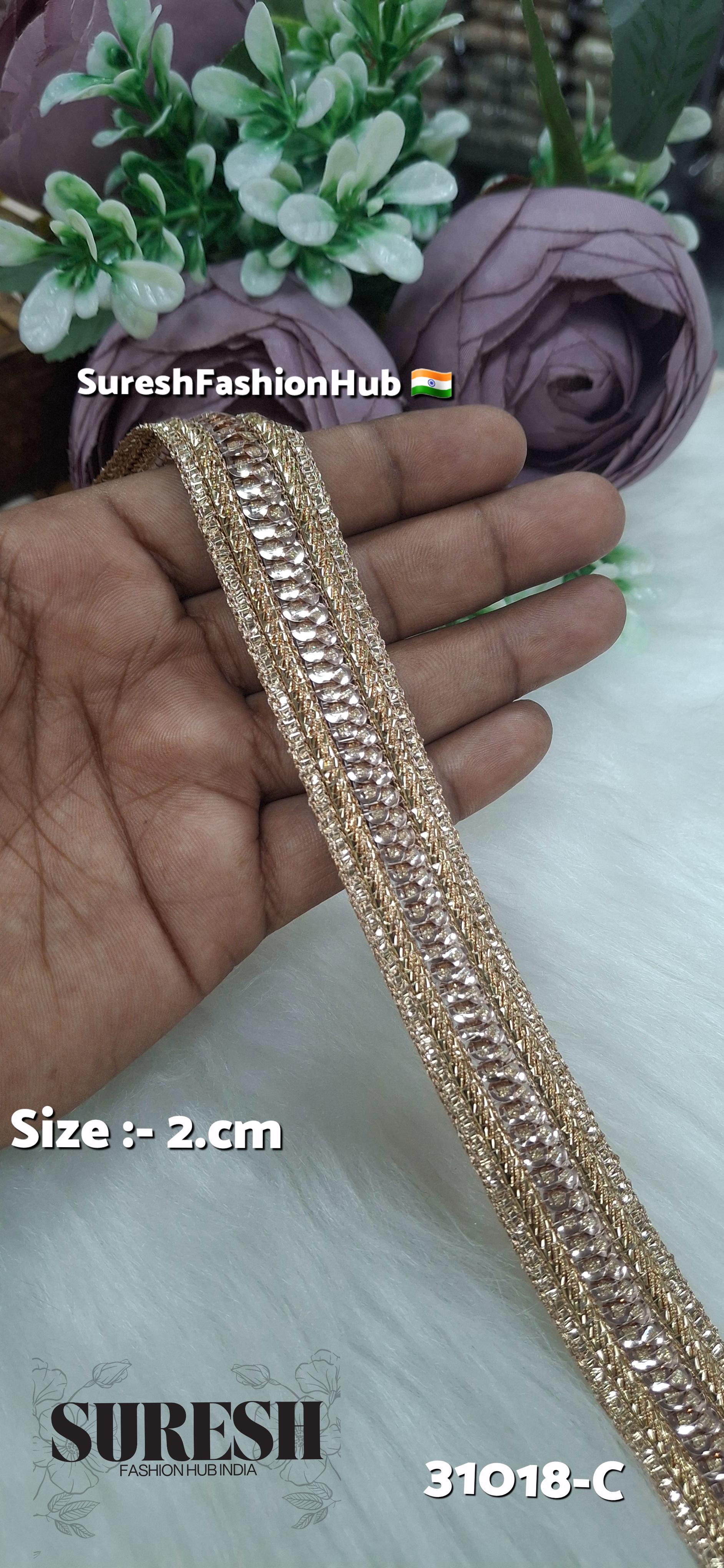 Rose Center Border Jhalar Lace