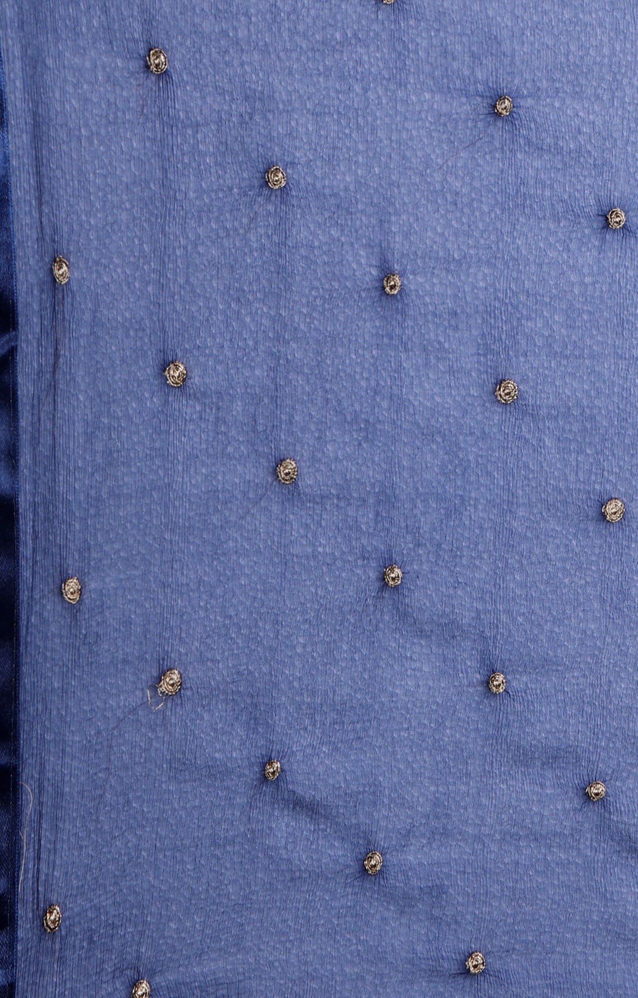Shaily Women Navy Blue Color Cotton Embroidered With Tessels Unstitched Dress Material-VF_JALGALU_NBLU_DM
