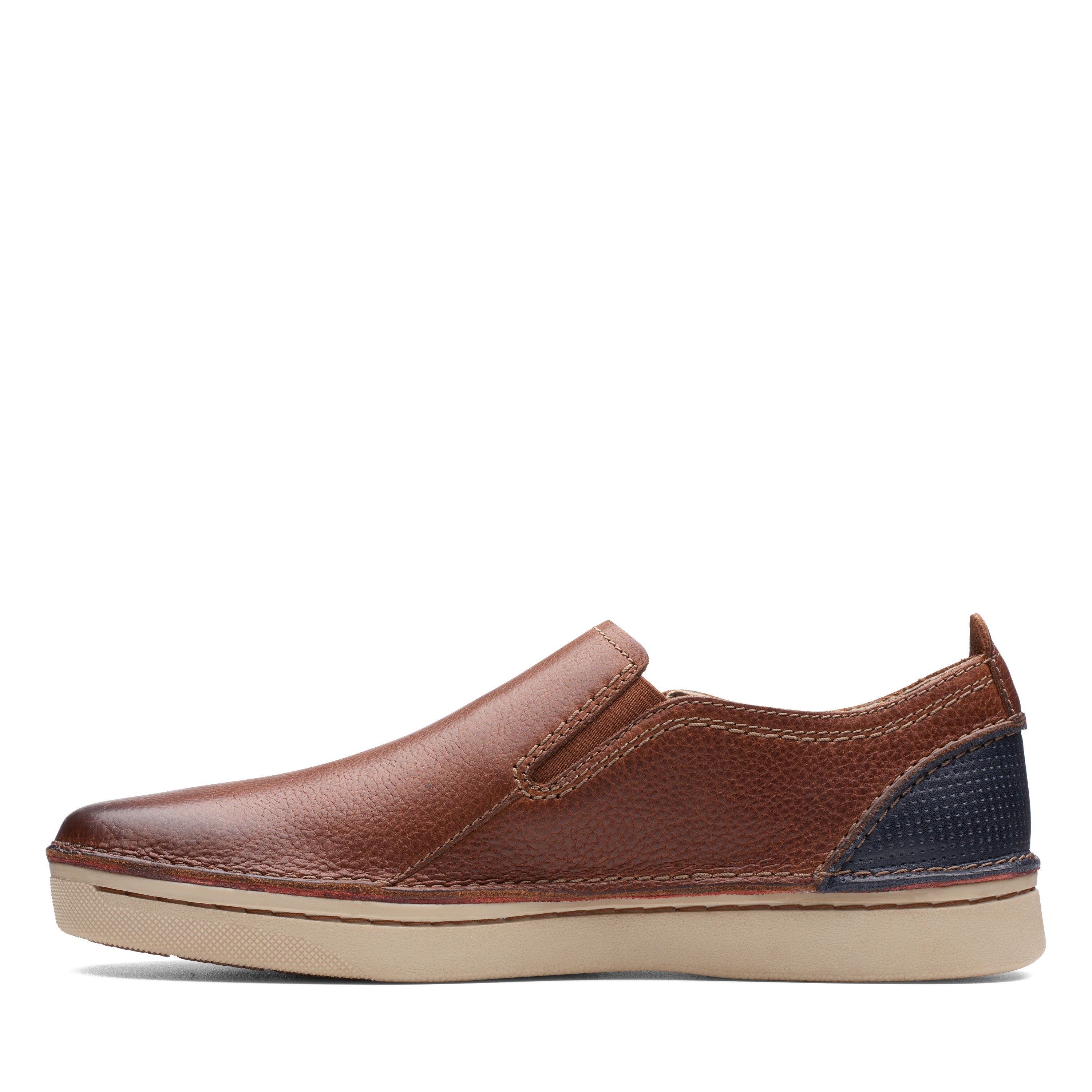 Men's Brown Leather Casual Slip-ons