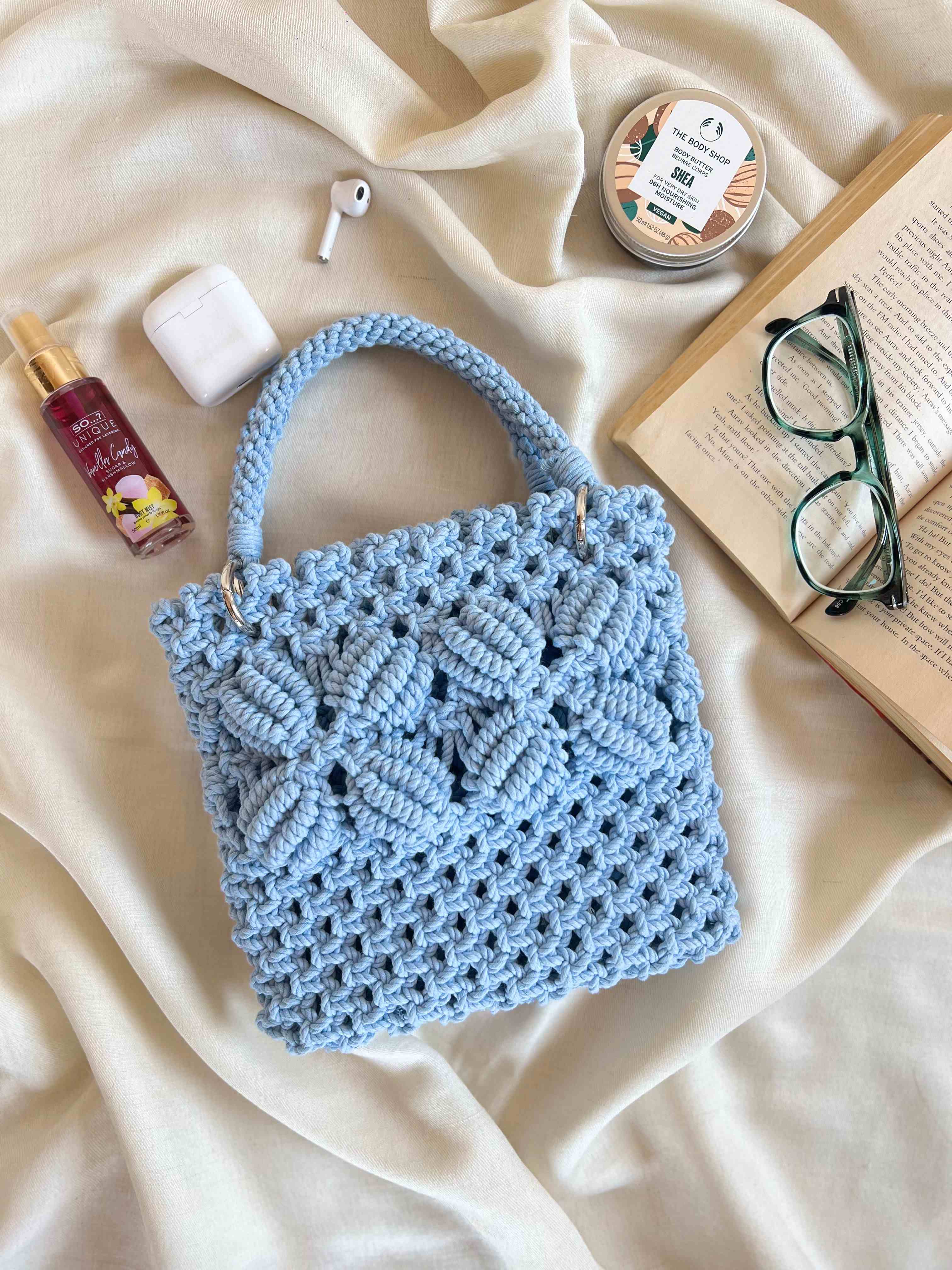 Macrame Flower Bucket Bag
