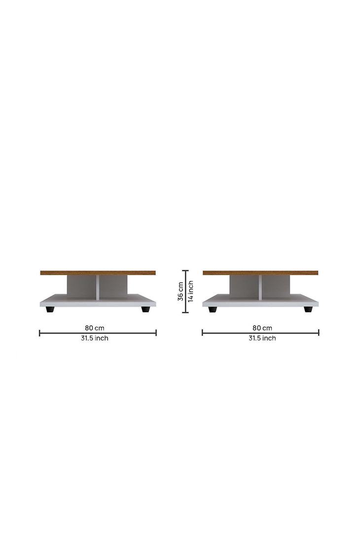 NEUDOT Bucks Engineered Wood Coffee Table | Center Table for Living Room |Tea Table, Coffee Table with Storage for Drawing Room and Office| Finish Color - Leon Teak |1 Year Warranty