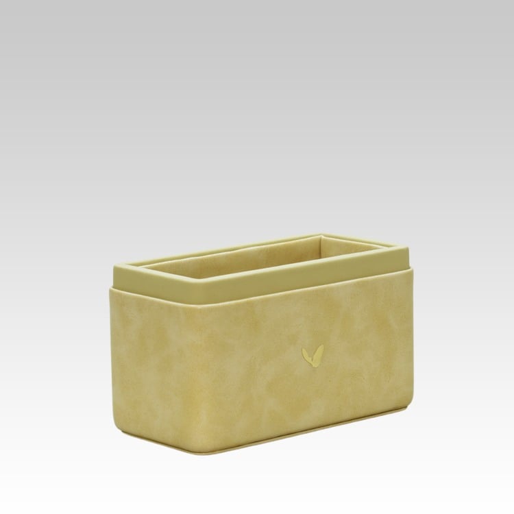 Pen/Pencil Holder | Faux Leather | Rectangular Medium | Moderno | Cream