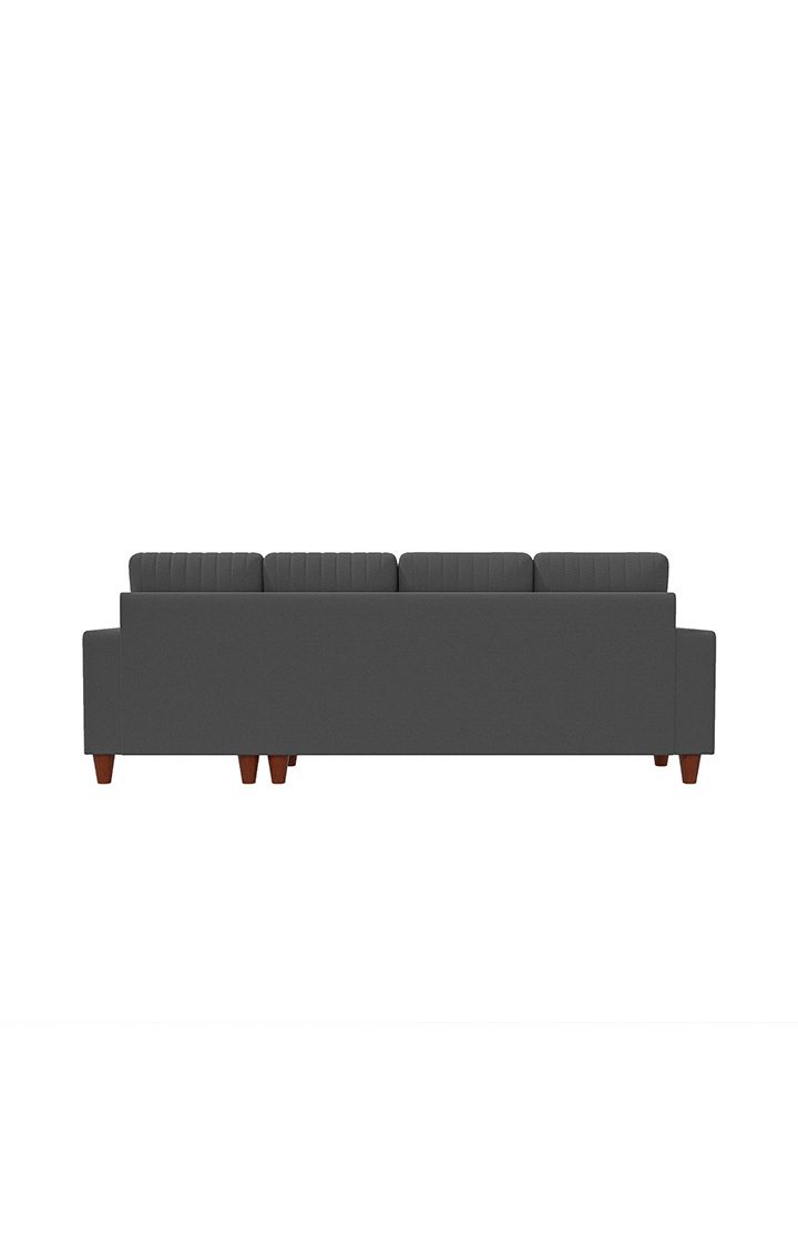 neudot Roman LHS Sectional Sofa for Living Room |6 Person Sofa|Premium Fabric with Cushioned Armrest | Solid Wood Frame|6 Seater in Graphite Grey Color