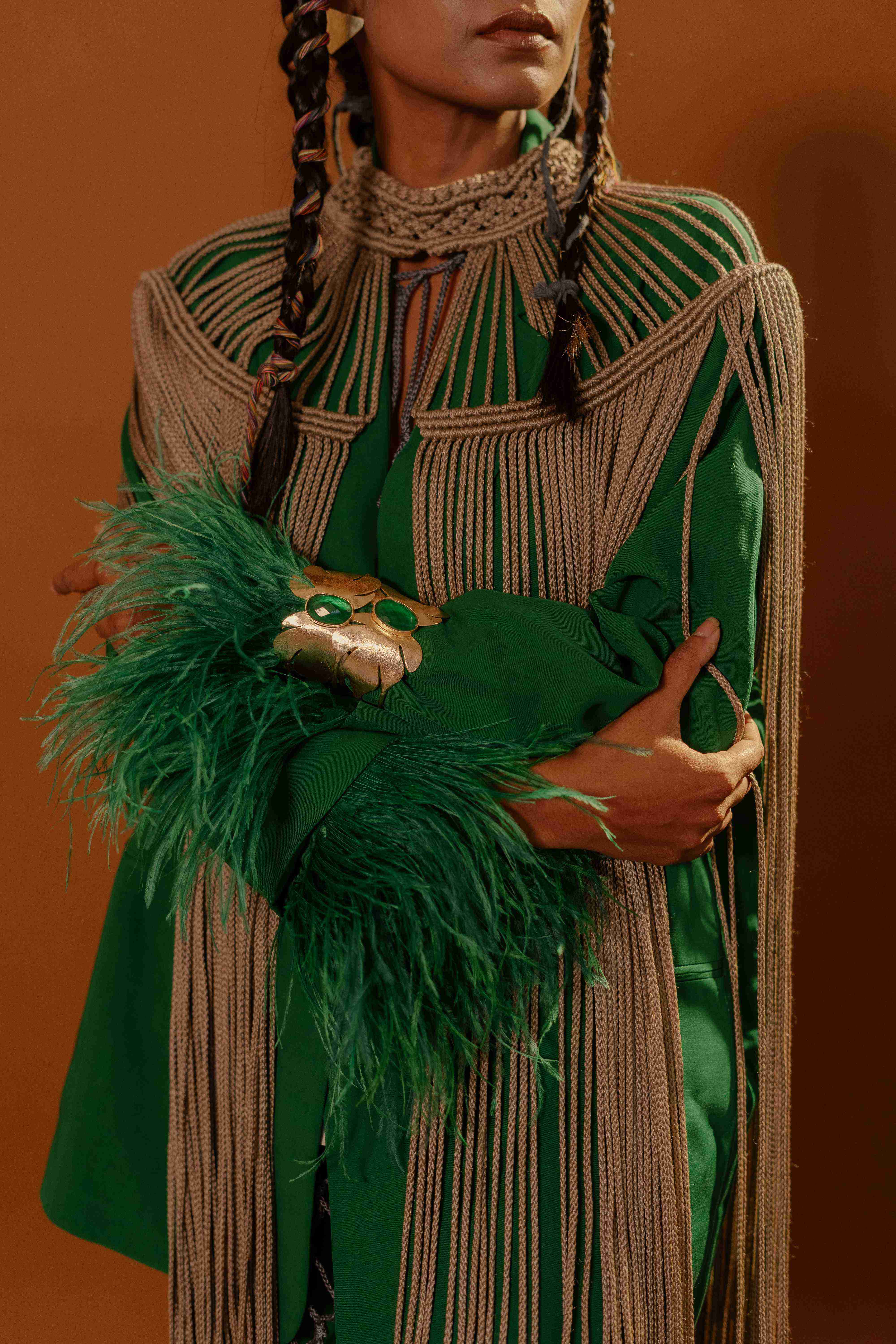 The Showstopper Cape in Metallic Brown