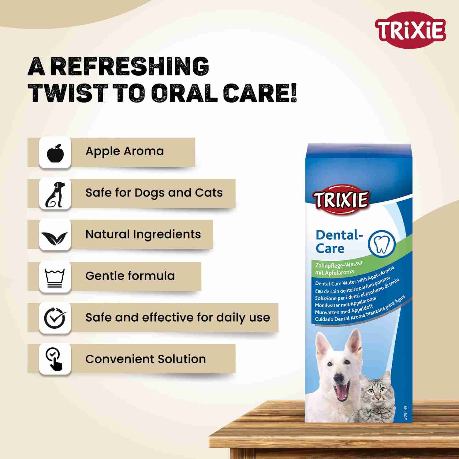 Trixie Dental Care Water with Apple Aroma for Dogs and Cats