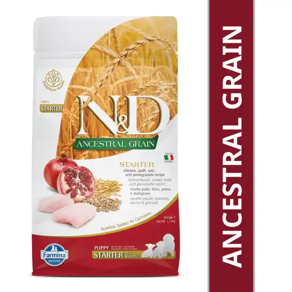 N & D Dog Ancestral Grain Chicken And Pomegranate Starter Puppy 800g