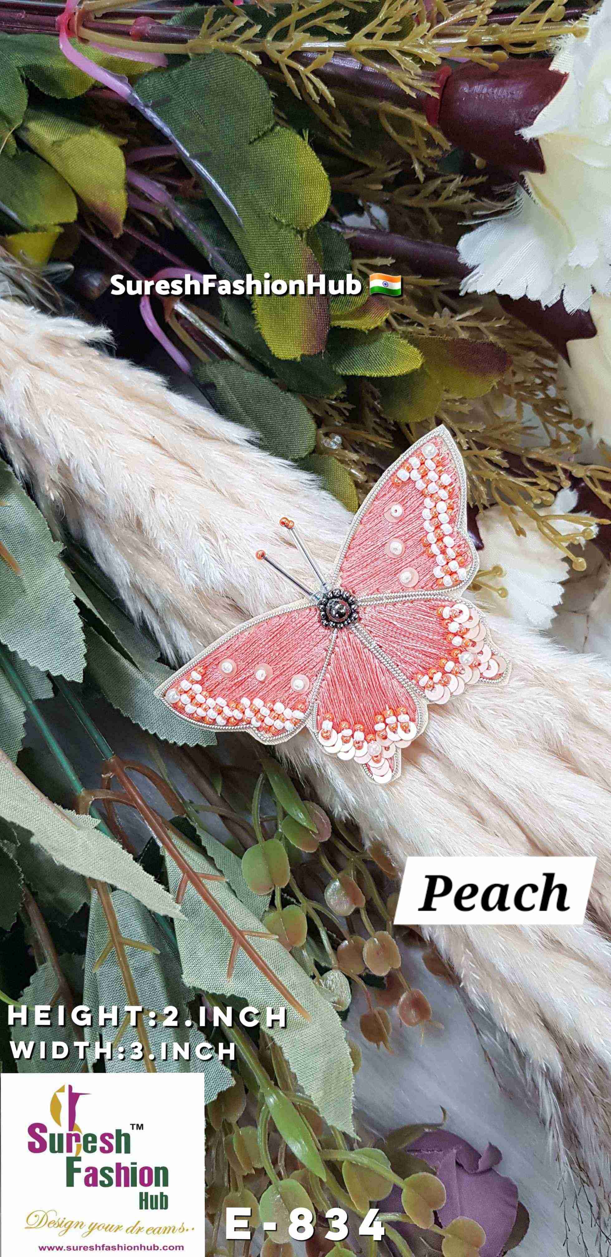 Enchanted Elegance Butterfly Patch - Peach