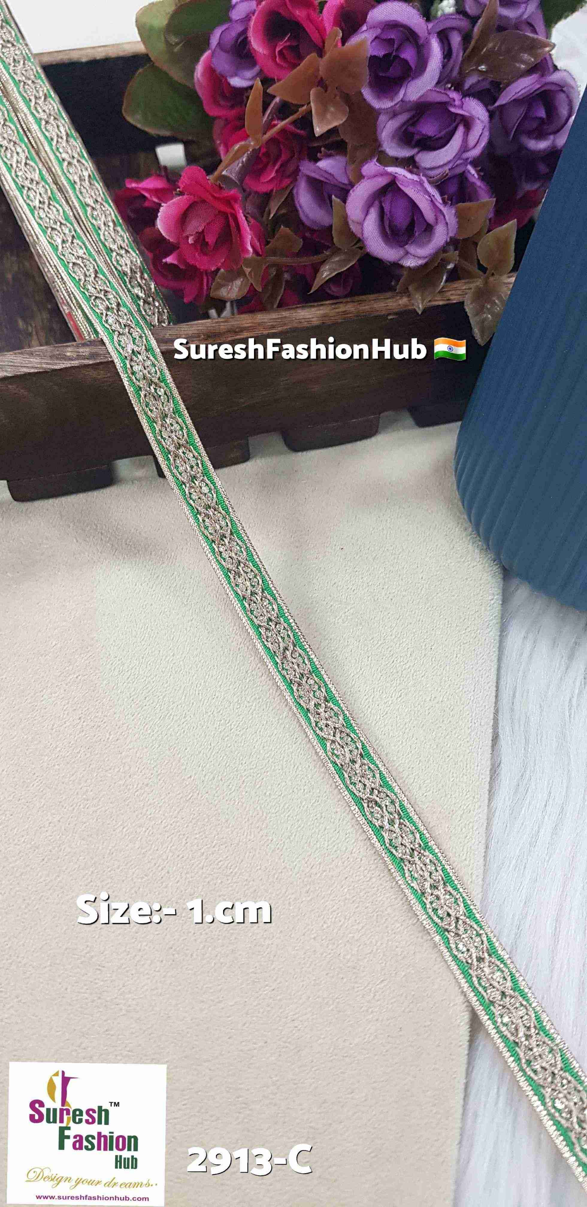 Parrot Green Radiant Zari Embellishments Trim