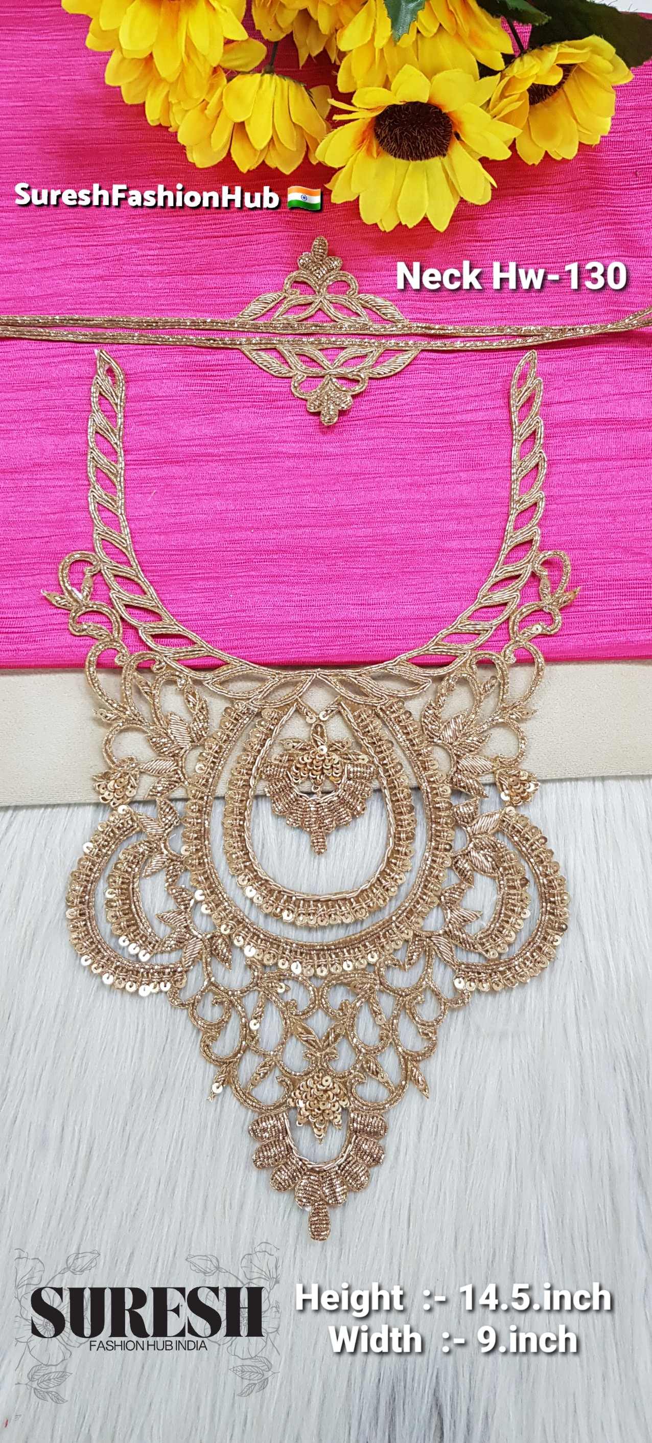 Majestic Zardosi Petal Neckline – Design HW-130