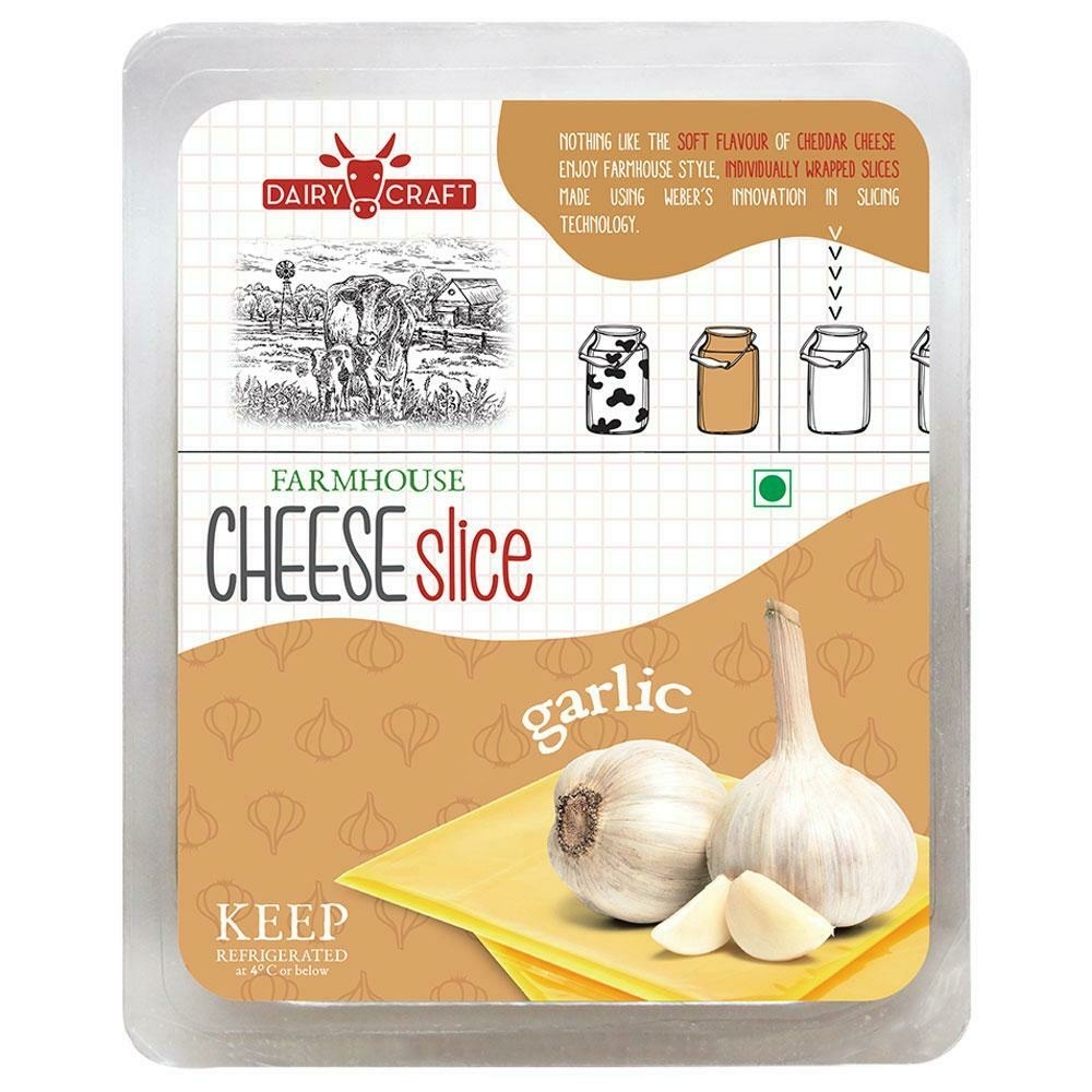 Dairy Craft Garlic Cheese Slices 200 G (Pouch)