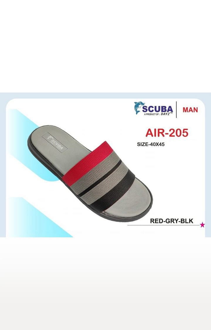 Red and Grey Dayz Men s Scuba Flip Flops