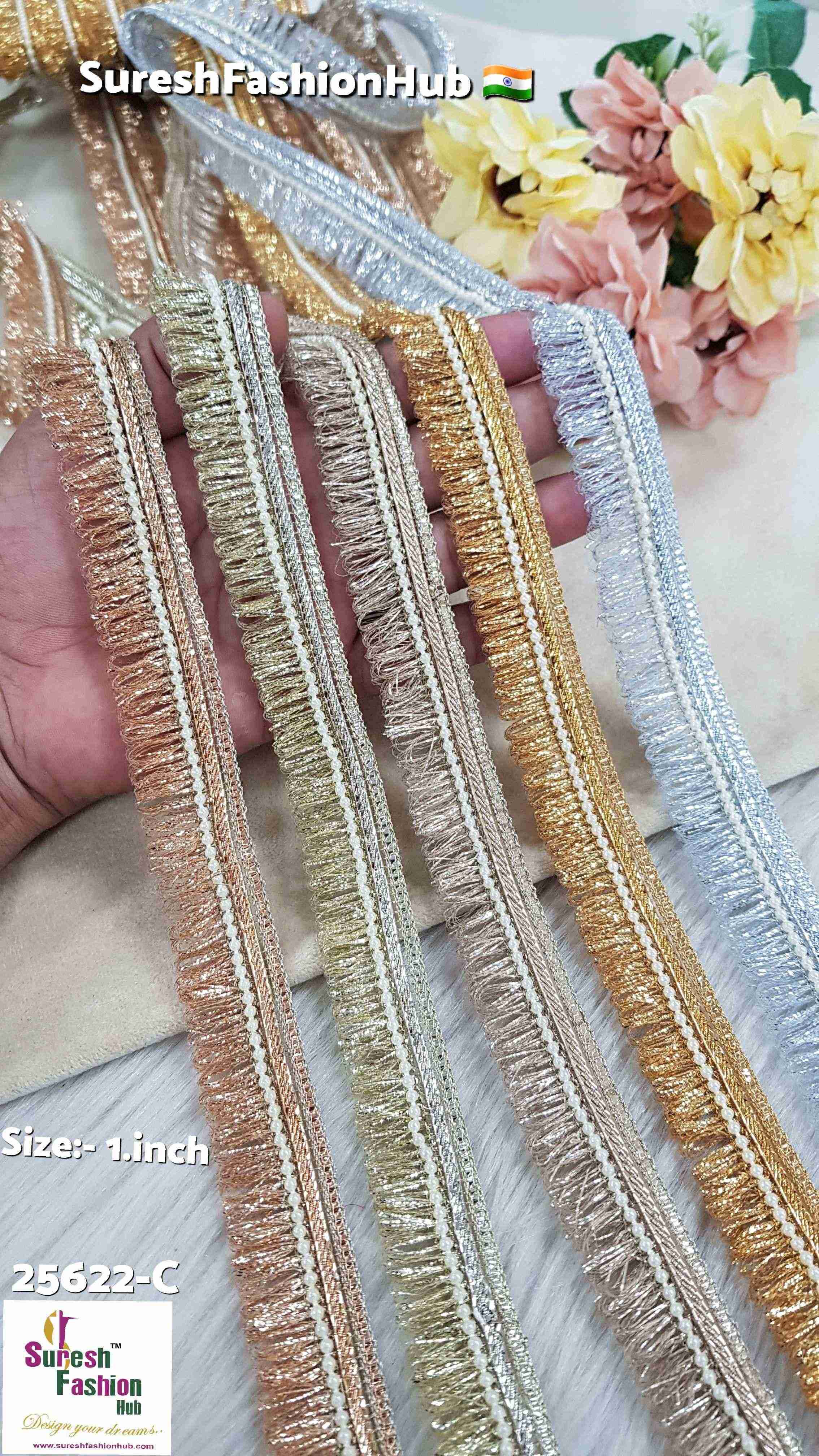 Antique Gleam Gota Jhalar Lace